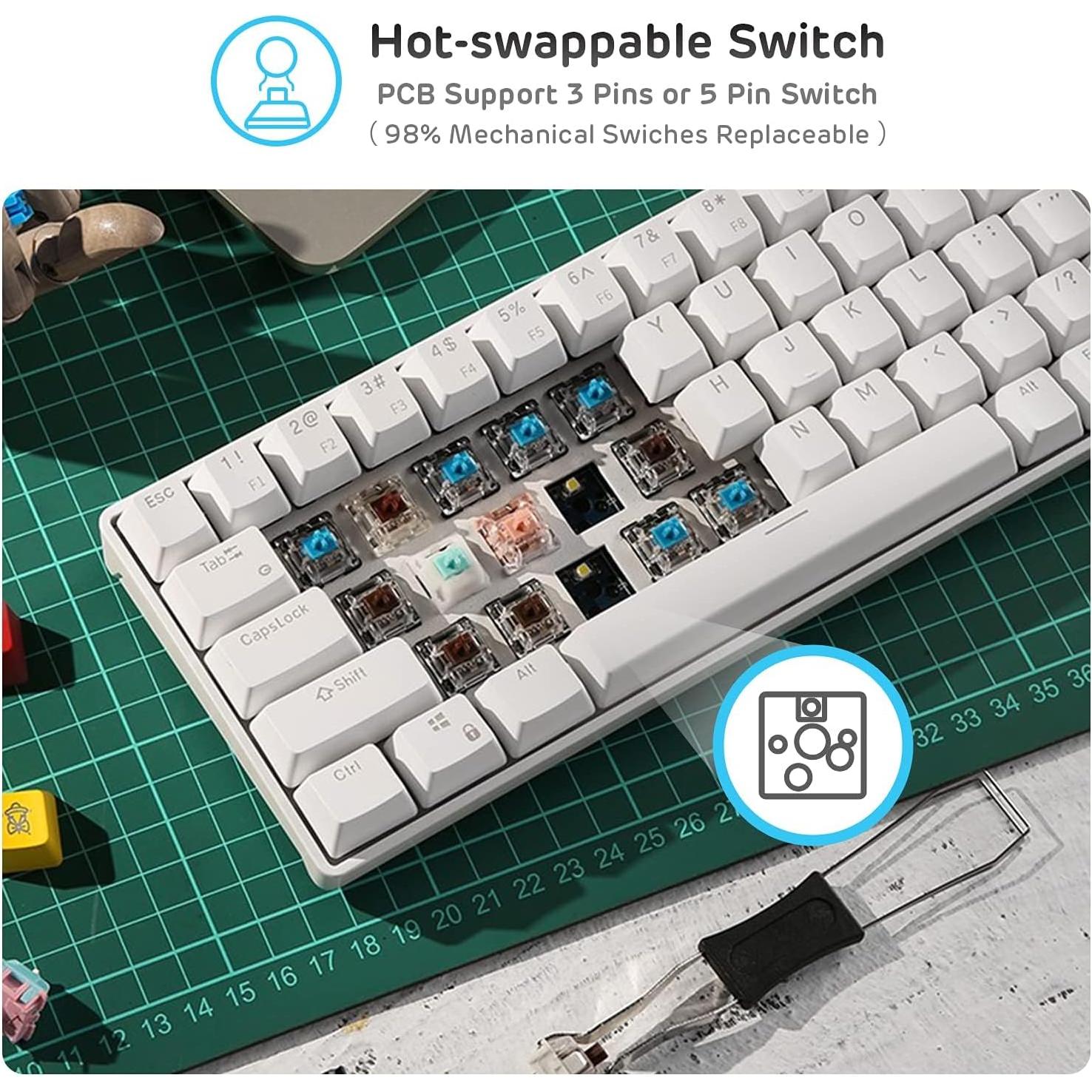 Teclado Mecánico RK ROYAL KLUDGE RK61 Inalámbrico 60%