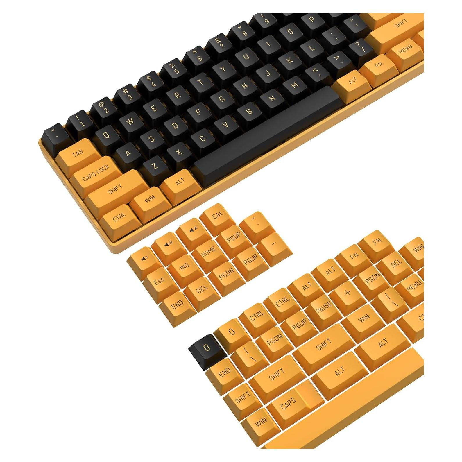 Conjunto de Teclas PBT 150 ZIYOU LANG para Teclado Mecánico ANSI Negro Amarillo