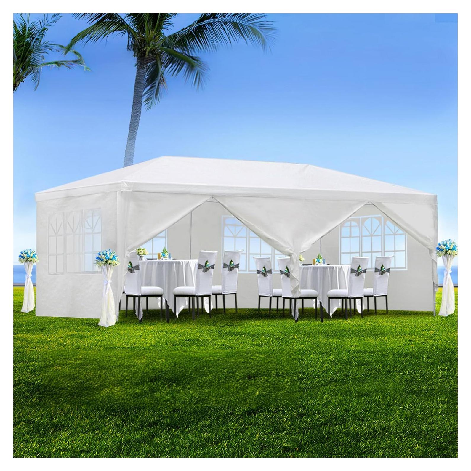 Carpa 3.05x6.1m F Fellie Cover Blanca Impermeable 6 Paredes