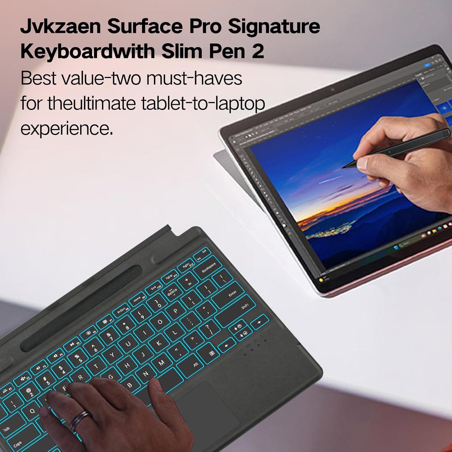 Teclado Bluetooth Inalámbrico Jvkzaen para Surface Pro 11/10/9/8/X