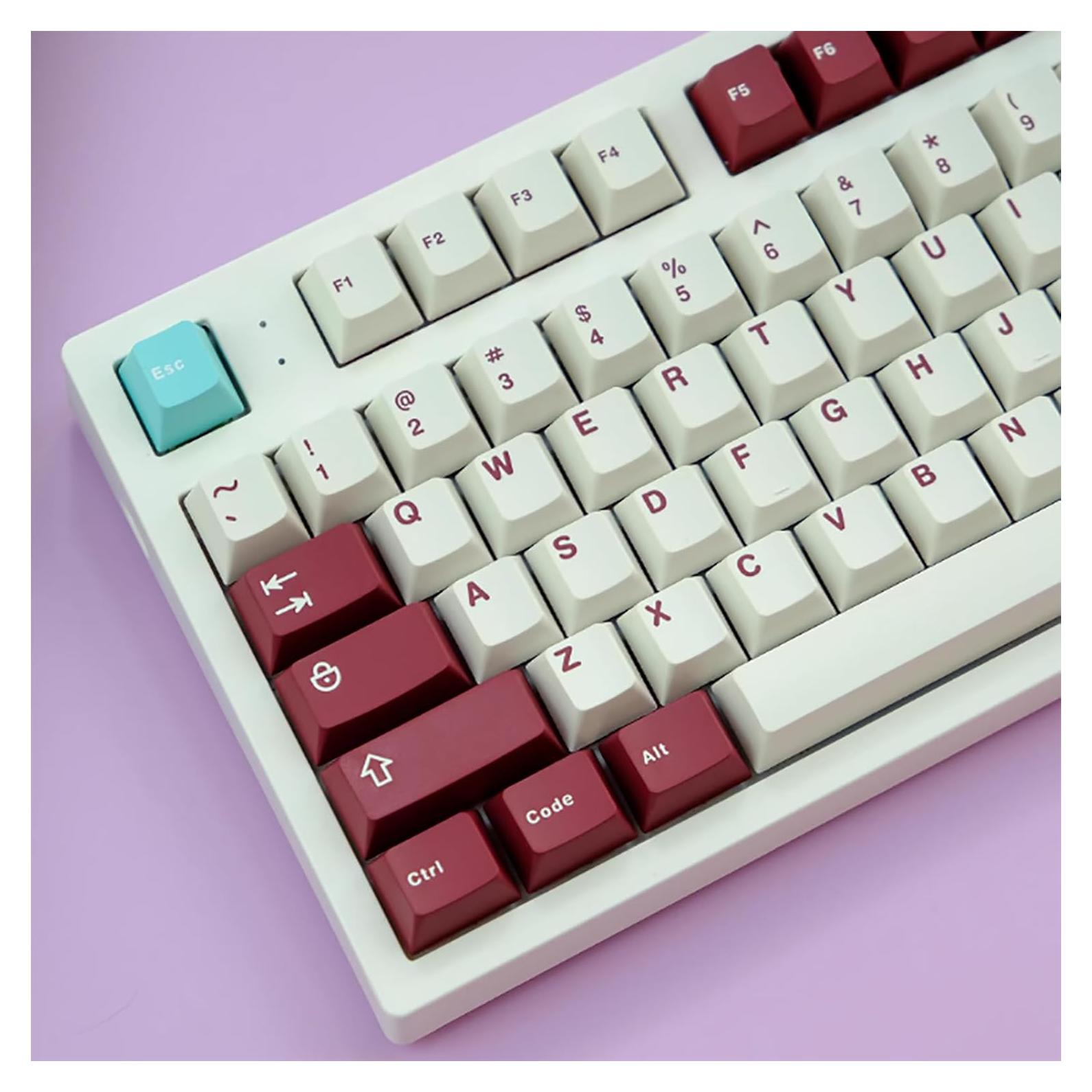 Conjunto de Teclas Yuru 163 Teclas Doble Tiro Sumgsn Rojo/Negro