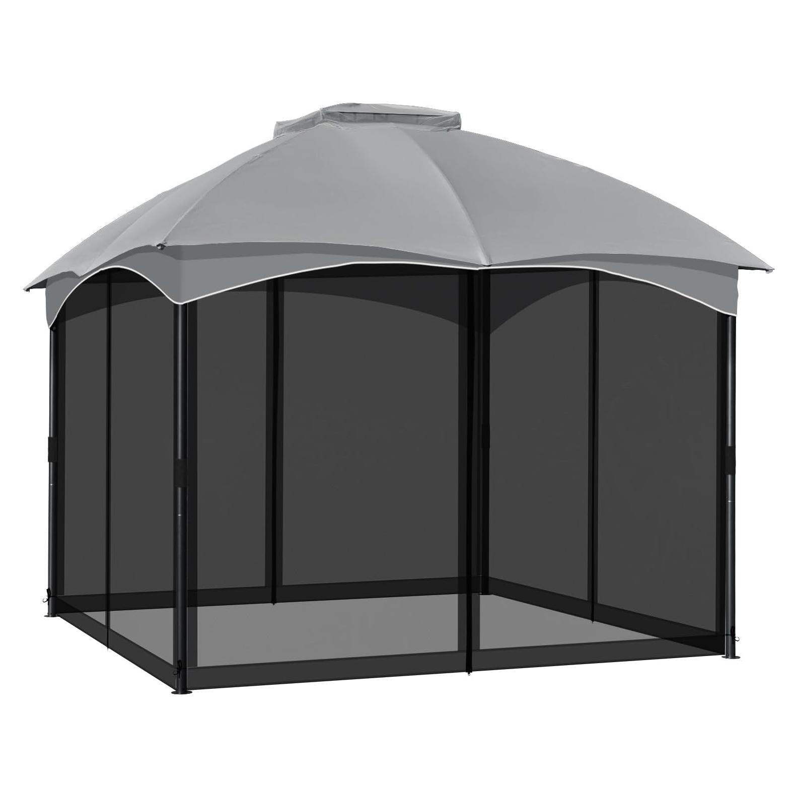 COWVIE Pantalla de Reemplazo para Gazebo 3m x 3m con Doble Cremallera
