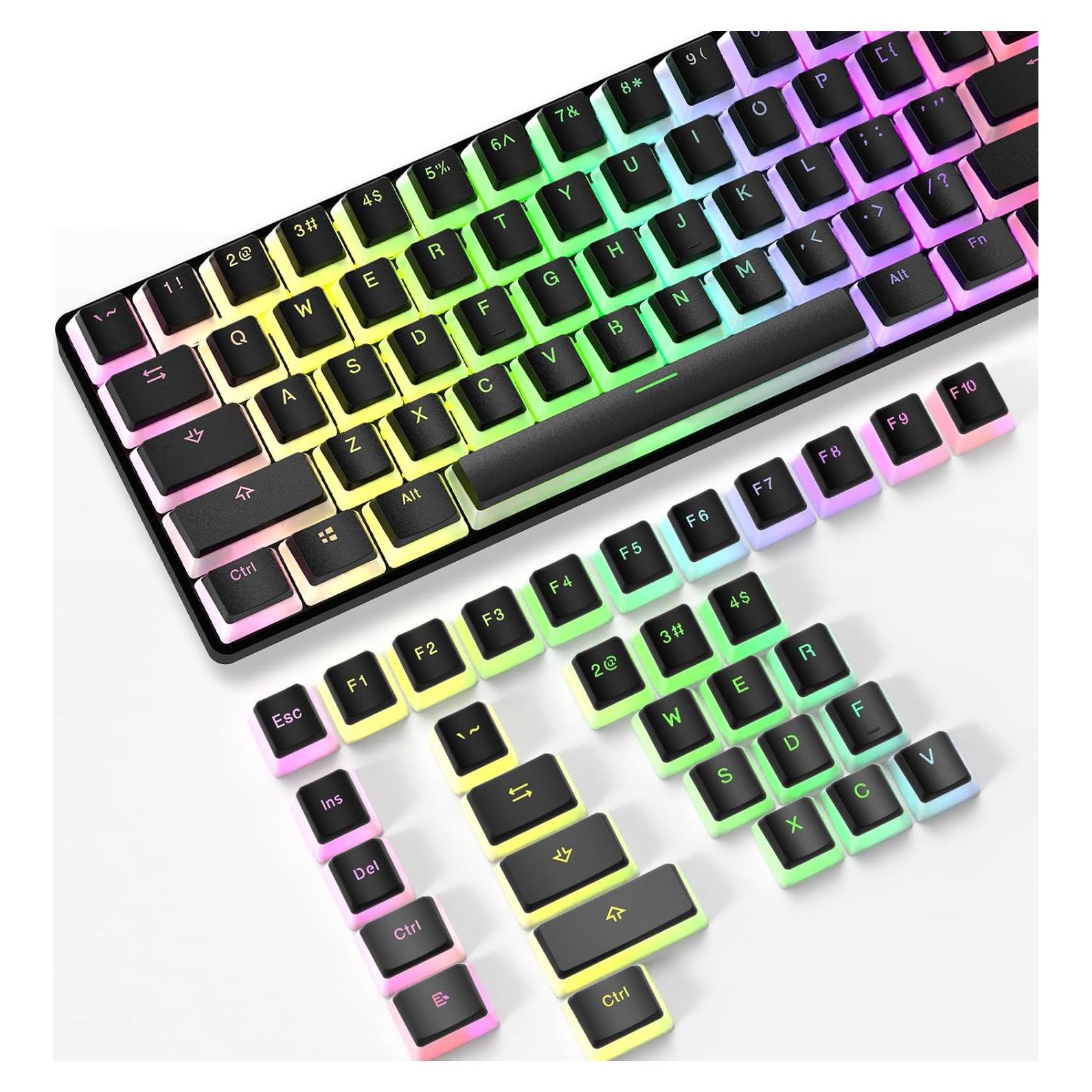 Conjunto de 108 Teclas PBT Pudding Negras para Teclado Mecánico