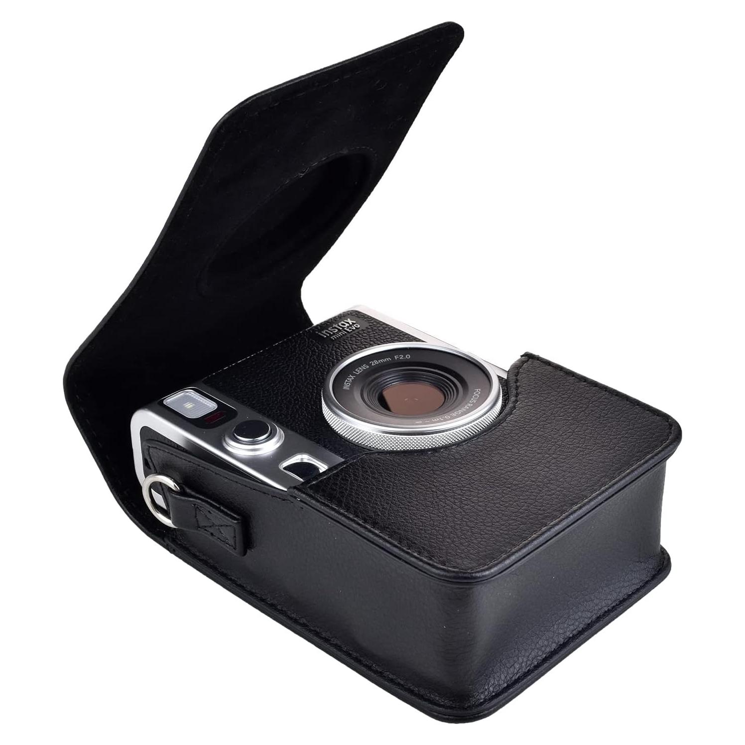 Funda Protectora Rieibi para Cámara Fujifilm Instax Mini EVO - Cuero PU Negro