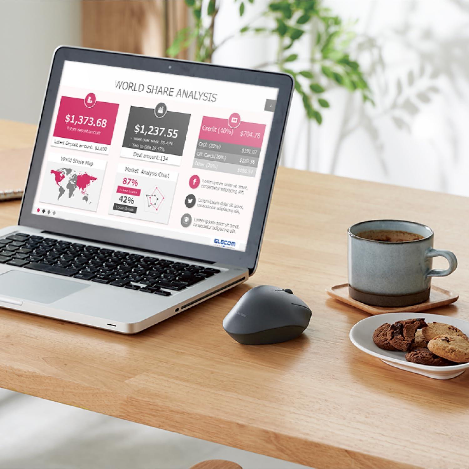 Ratón Bluetooth ELECOM Ergonómico 2000DPI Negro M-SH10BBSKBK