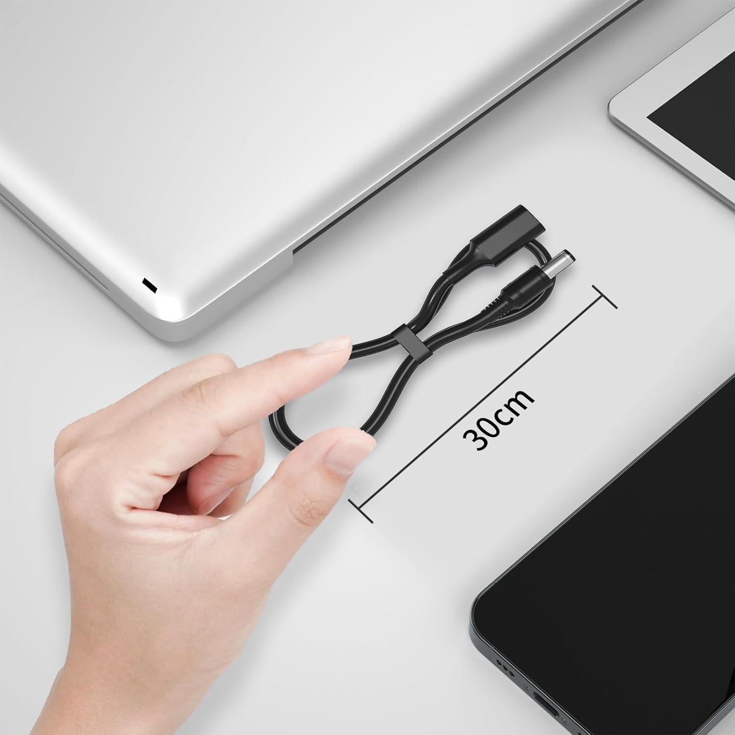 Cable USB-C a DC 5.5x2.5mm JLY 30cm Adaptador Cargador