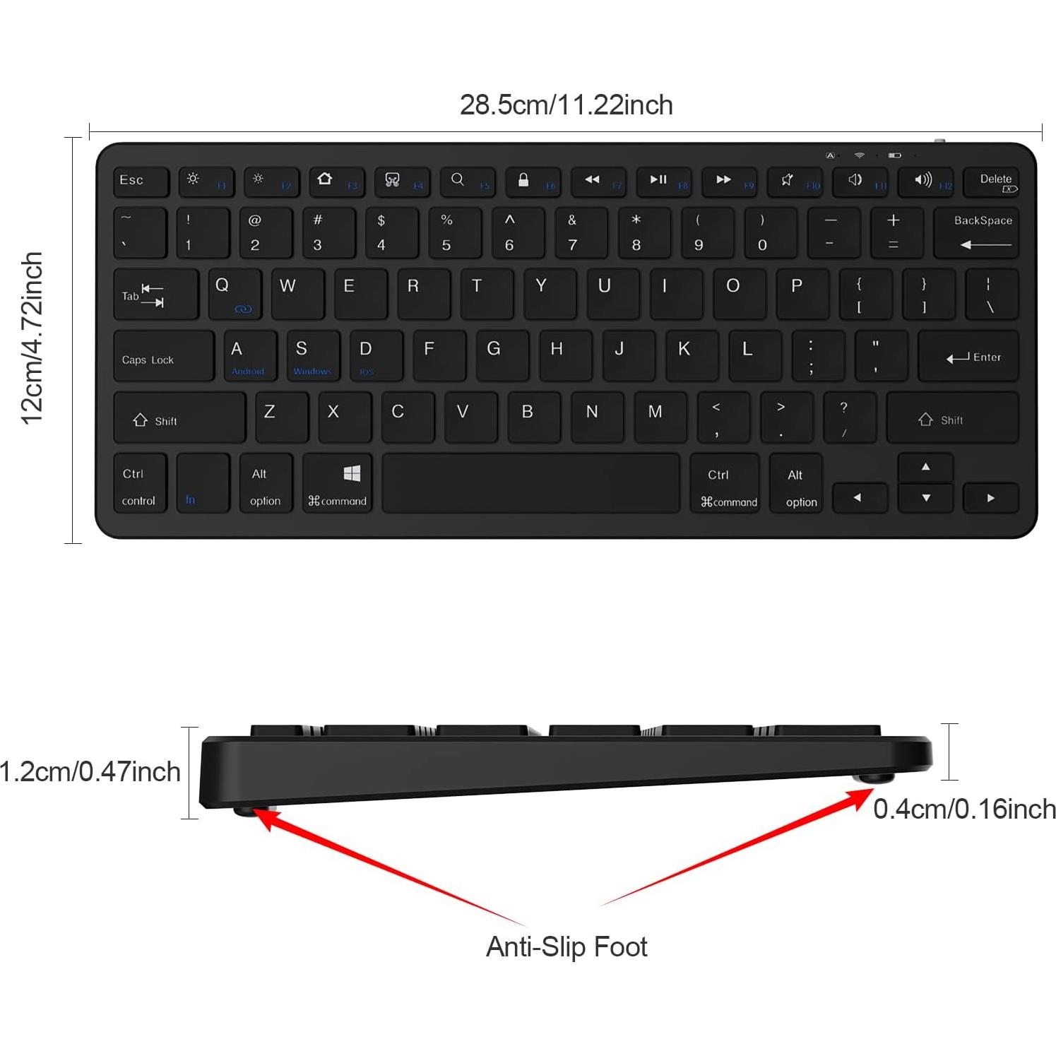 Teclado Bluetooth Inalámbrico TaIYanG para iPad y Tablets - Negro