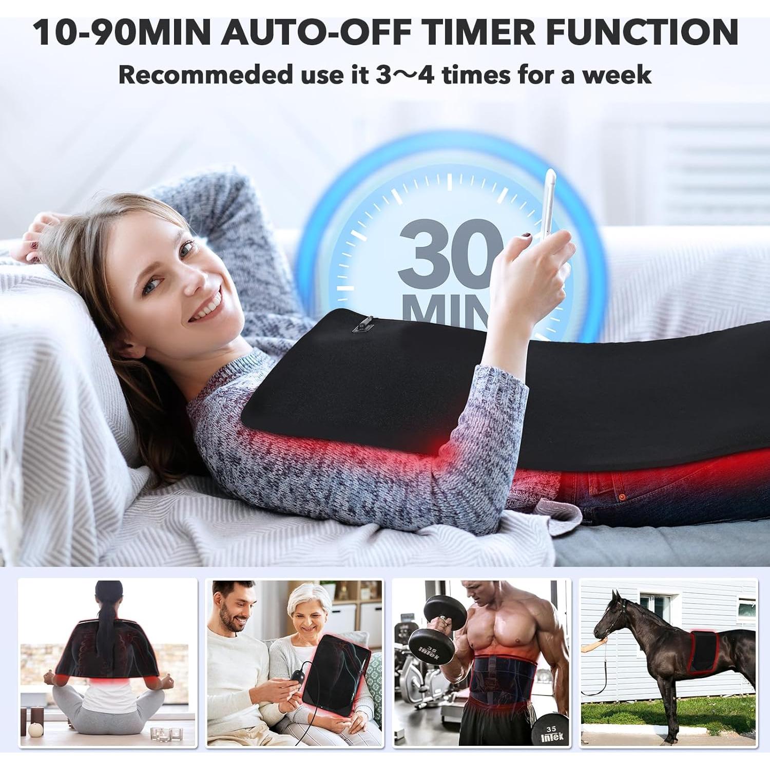 Almohadilla de Luz Roja GMOWNW 80x30cm Alivio Dolor