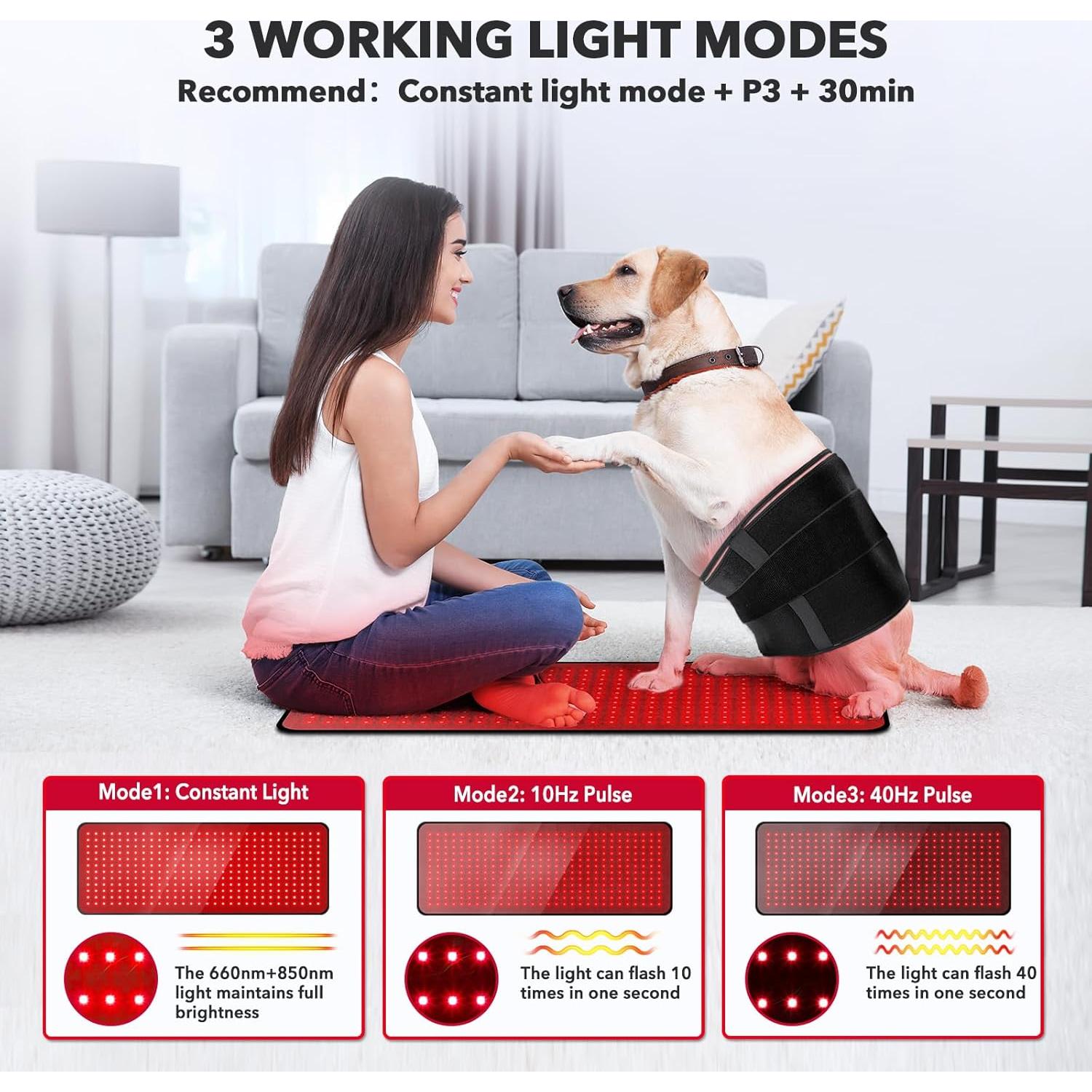 Almohadilla de Luz Roja GMOWNW 80x30cm Alivio Dolor