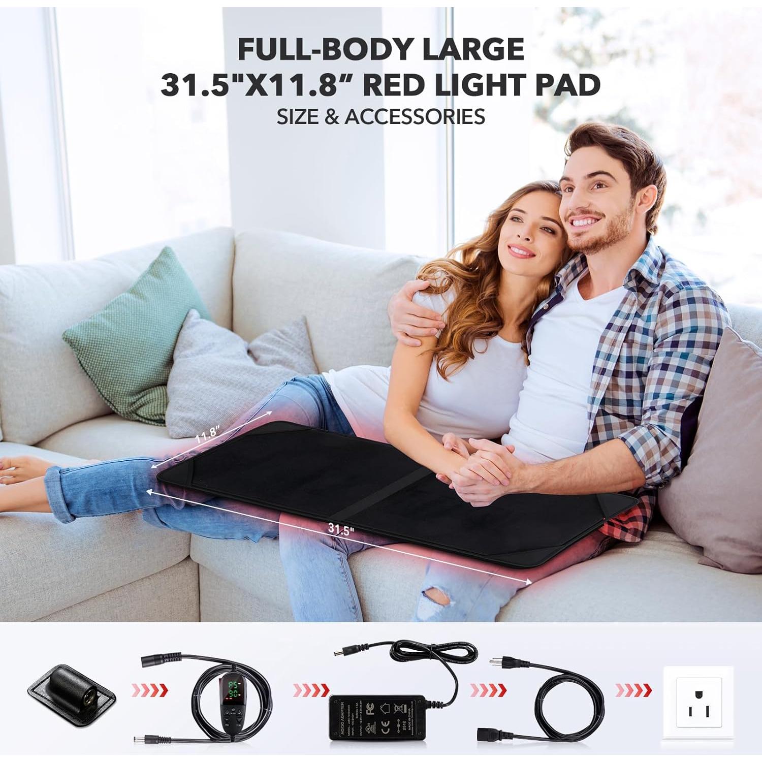 Almohadilla de Luz Roja GMOWNW 80x30cm Alivio Dolor