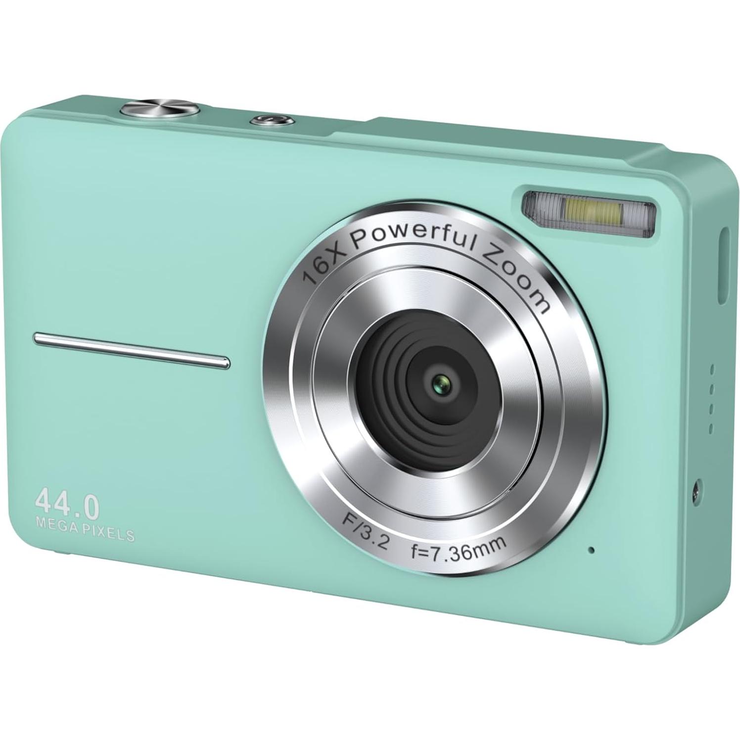 Digital Camera DCAF40-3, 44MP High Pixel Image, 1920x1080P Video Resolution, 16X Digital Zoom, Web Camera, Removable Disk Mass Storage - Perfect for Photography & Streaming (Green)
