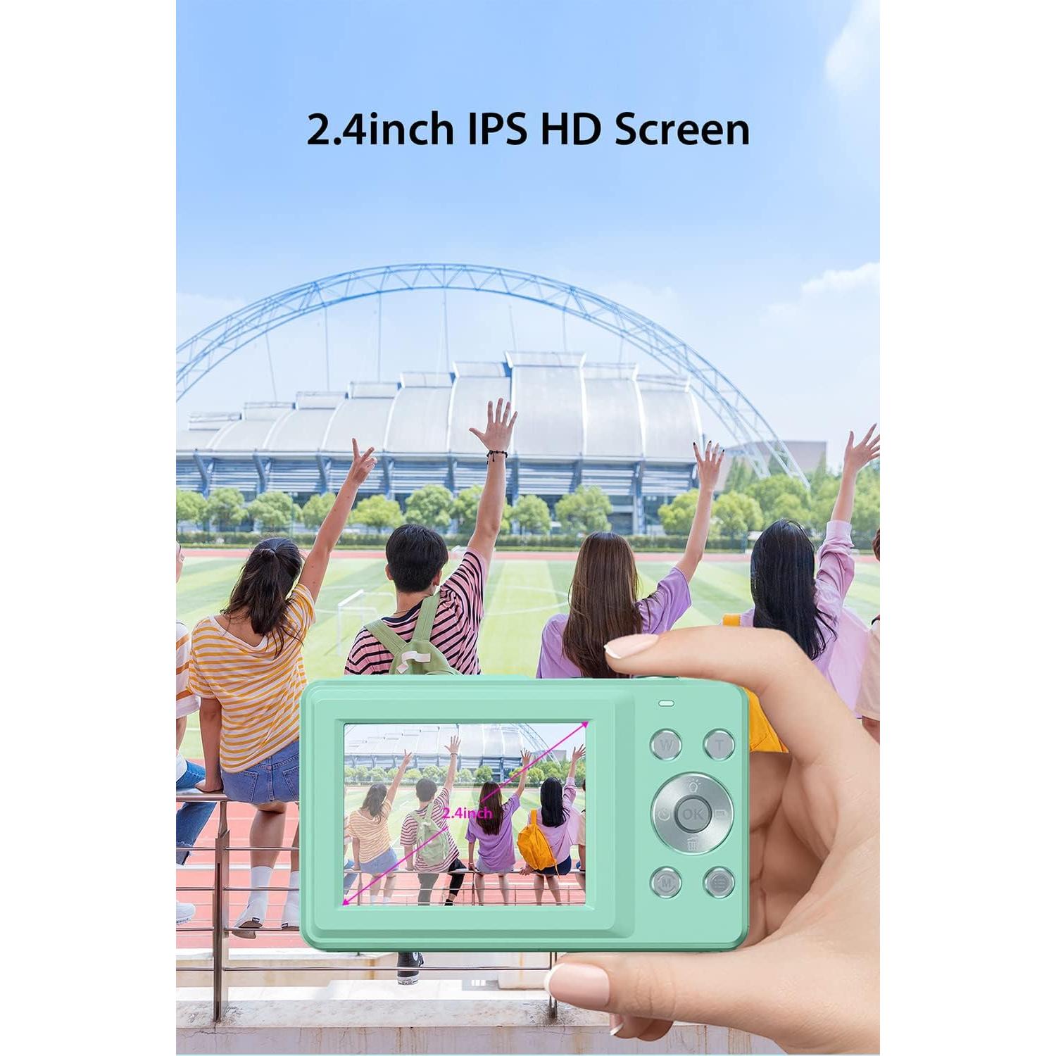 Digital Camera DCAF40-3, 44MP High Pixel Image, 1920x1080P Video Resolution, 16X Digital Zoom, Web Camera, Removable Disk Mass Storage - Perfect for Photography & Streaming (Green)