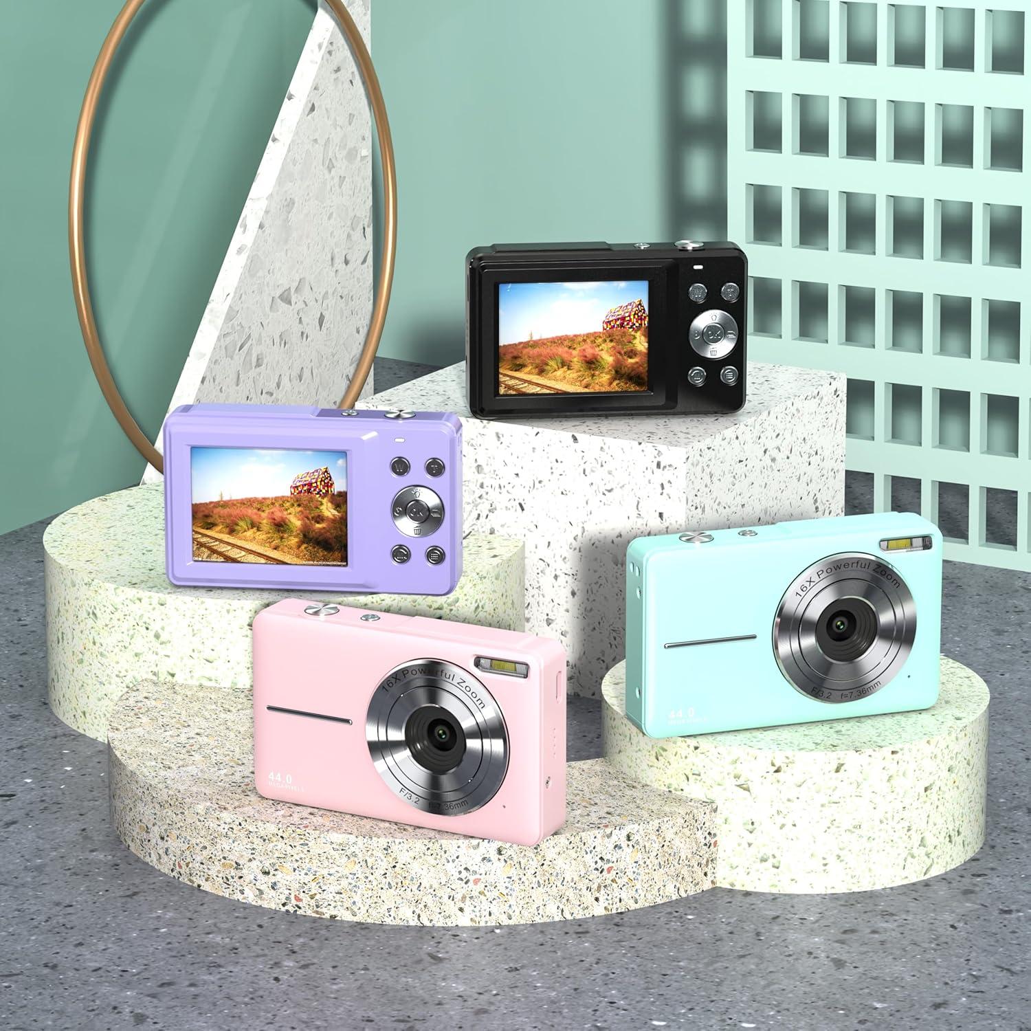 Digital Camera DCAF40-3, 44MP High Pixel Image, 1920x1080P Video Resolution, 16X Digital Zoom, Web Camera, Removable Disk Mass Storage - Perfect for Photography & Streaming (Green)