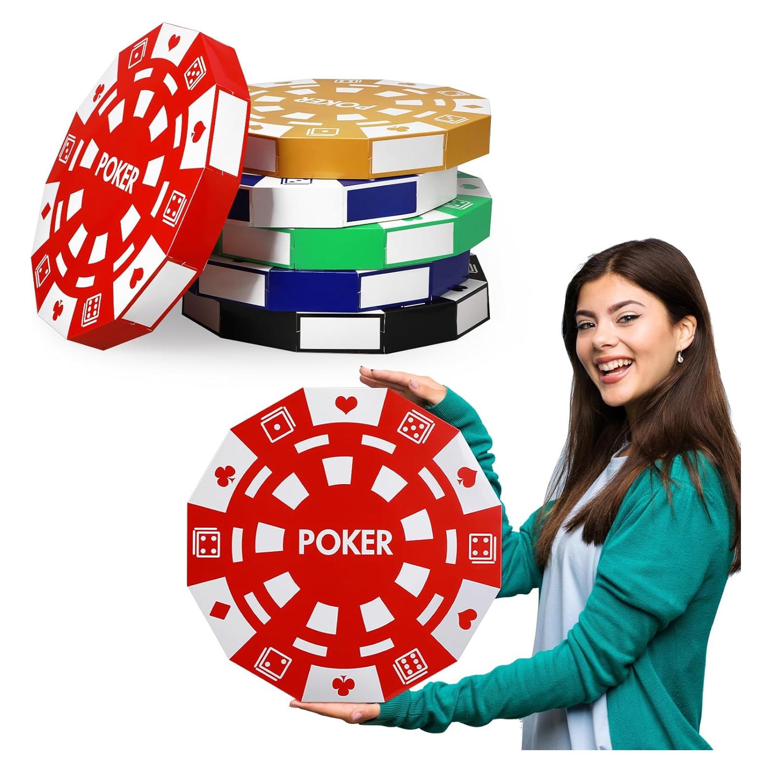 Cajas de Decoración de Fichas de Casino Silipull 6 Piezas