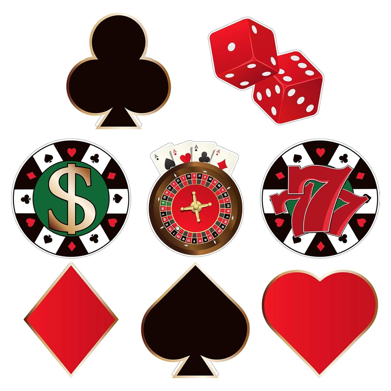 Recortes de Fiesta de Casino Blulu 40 Piezas 15x15 cm