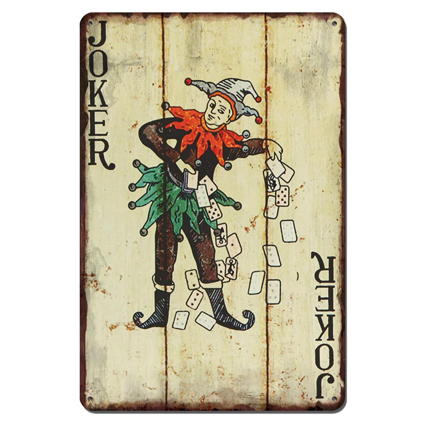 Cartel de Póker Vintage Metal 30x20 cm JOKER Decoración