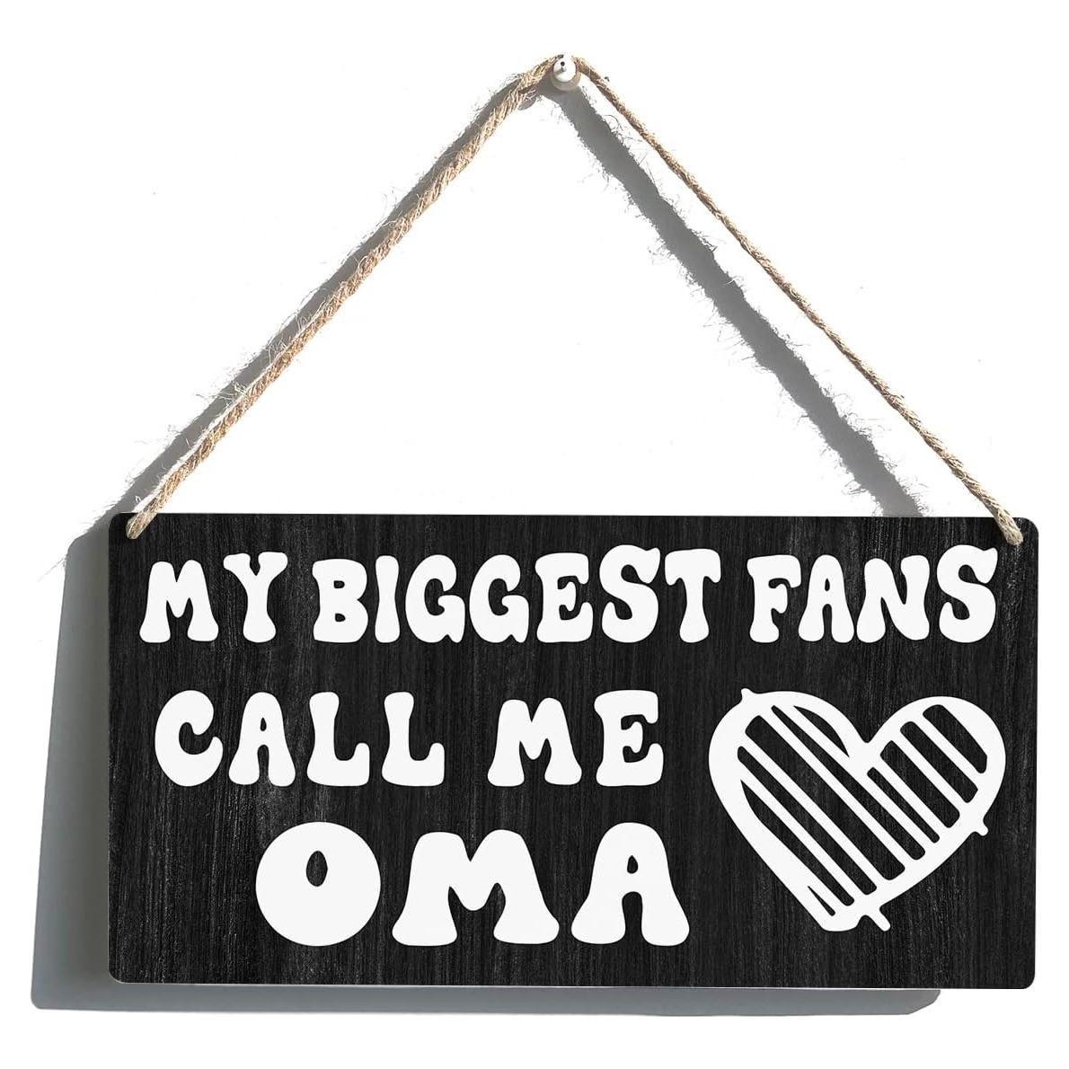 Placa Colgante de Madera Qious Oma Granja 30x15 cm