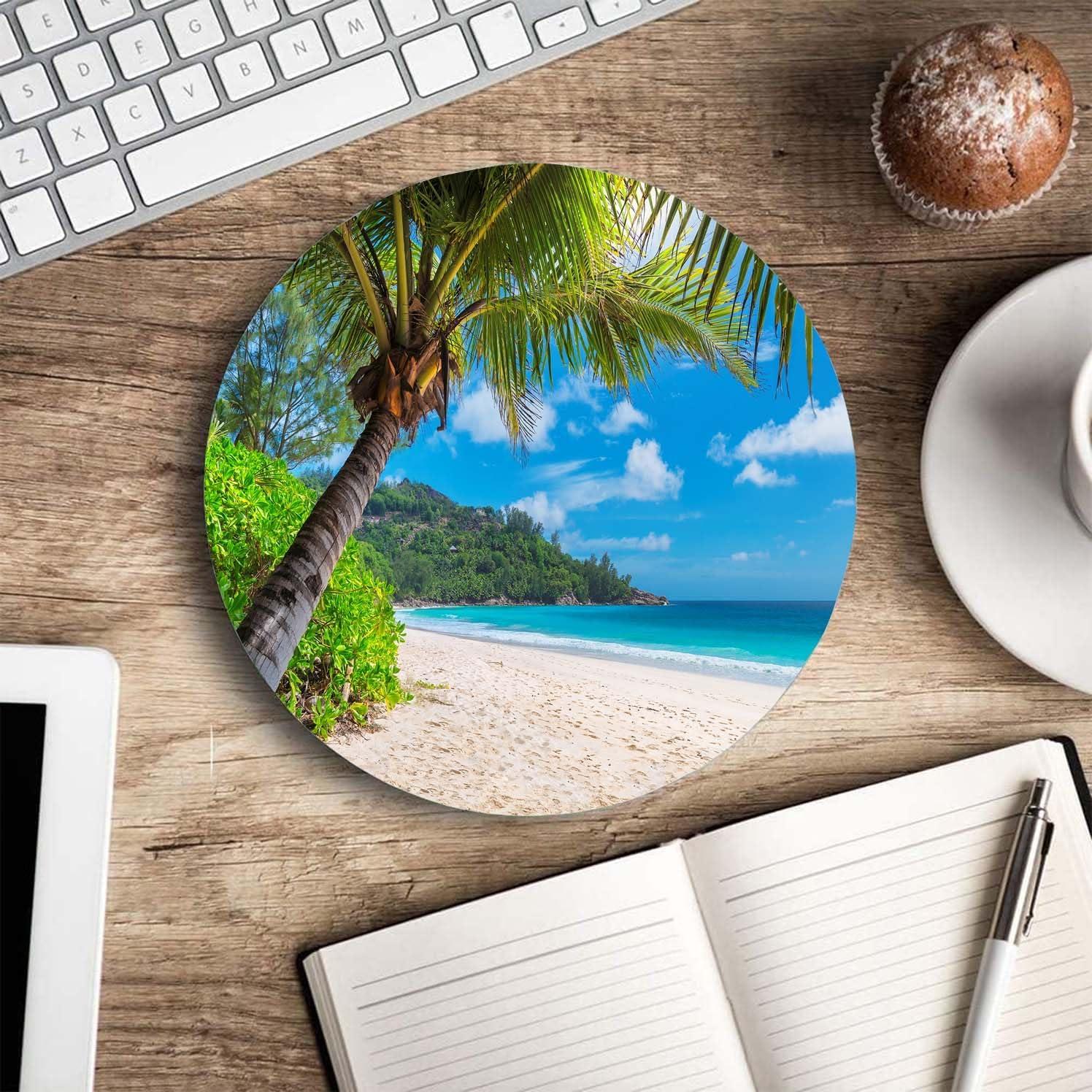 Alfombrilla de Ratón Nphuriy Árbol de Playa 20x20cm Antideslizante