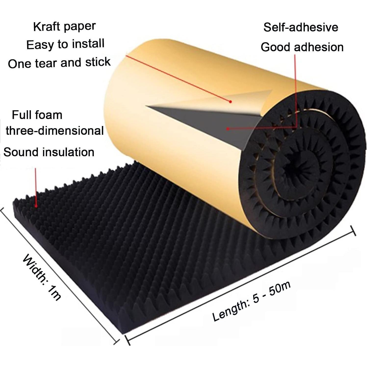 Paneles de Espuma Acústica Autoadhesivos XILYZMO 7cm 1x5m