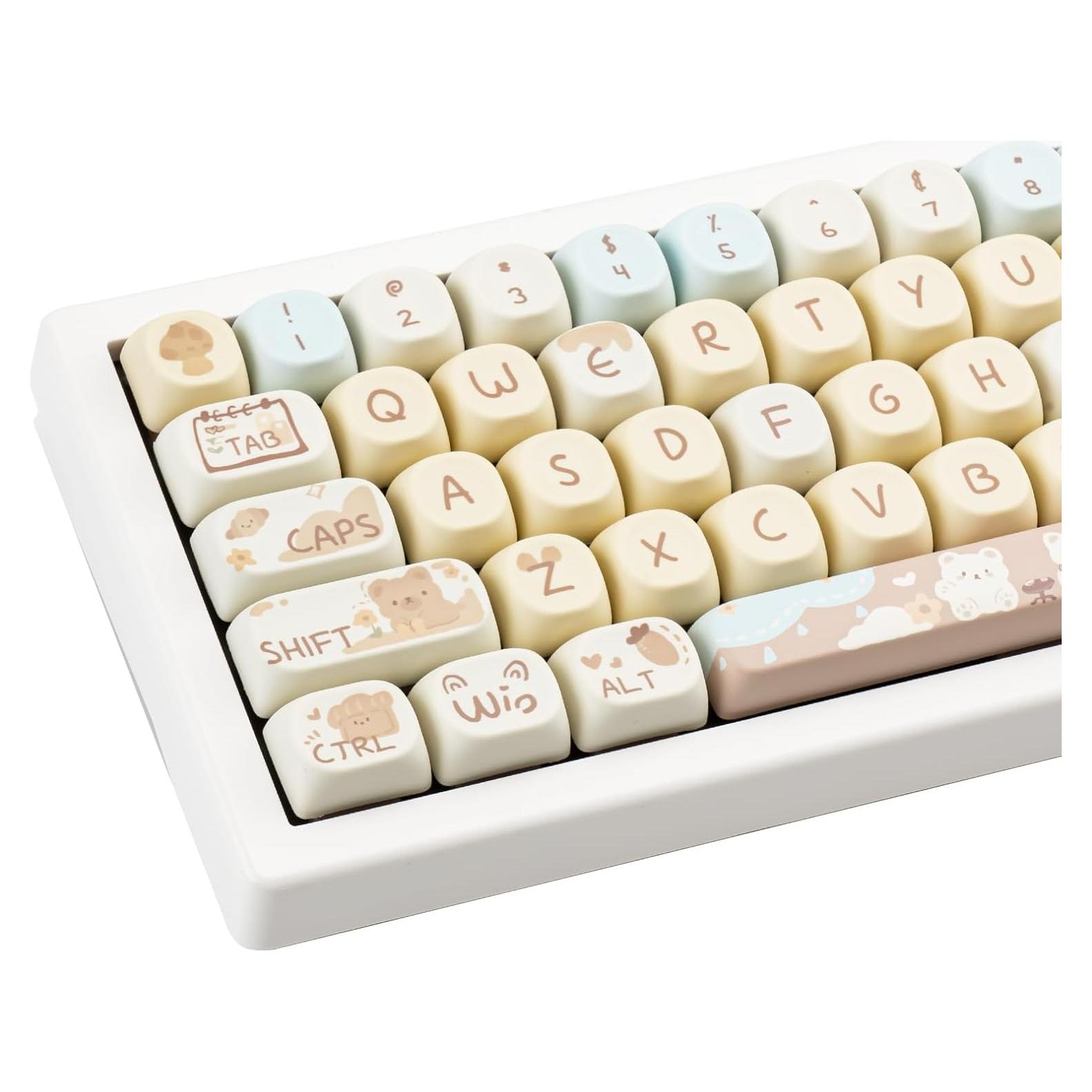 Juego de Teclas Personalizadas PBT COOMICKEY 131 Teclas Oso Amarillo