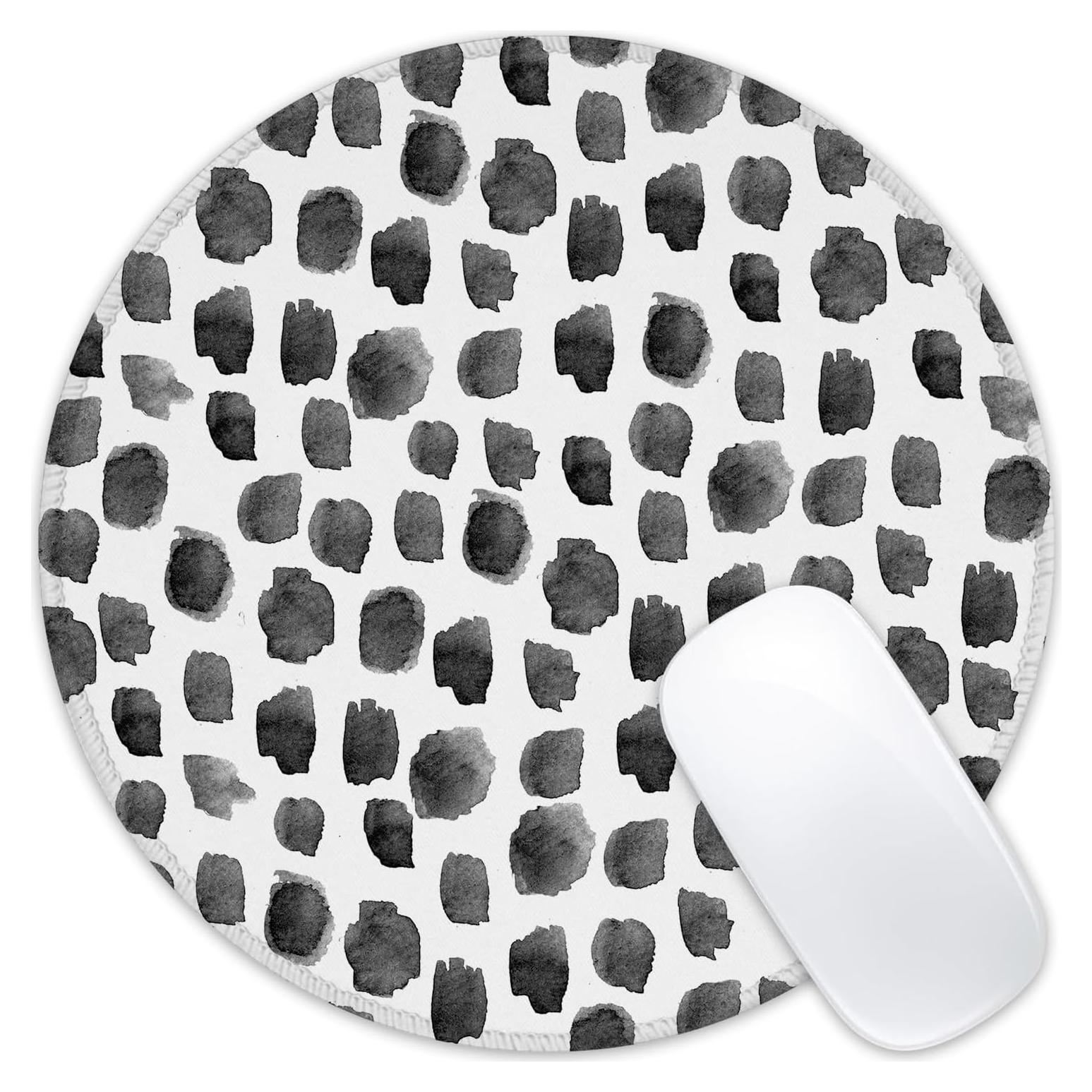 Alfombrilla de Ratón Redonda Ghatobty Puntos Negros 20 cm