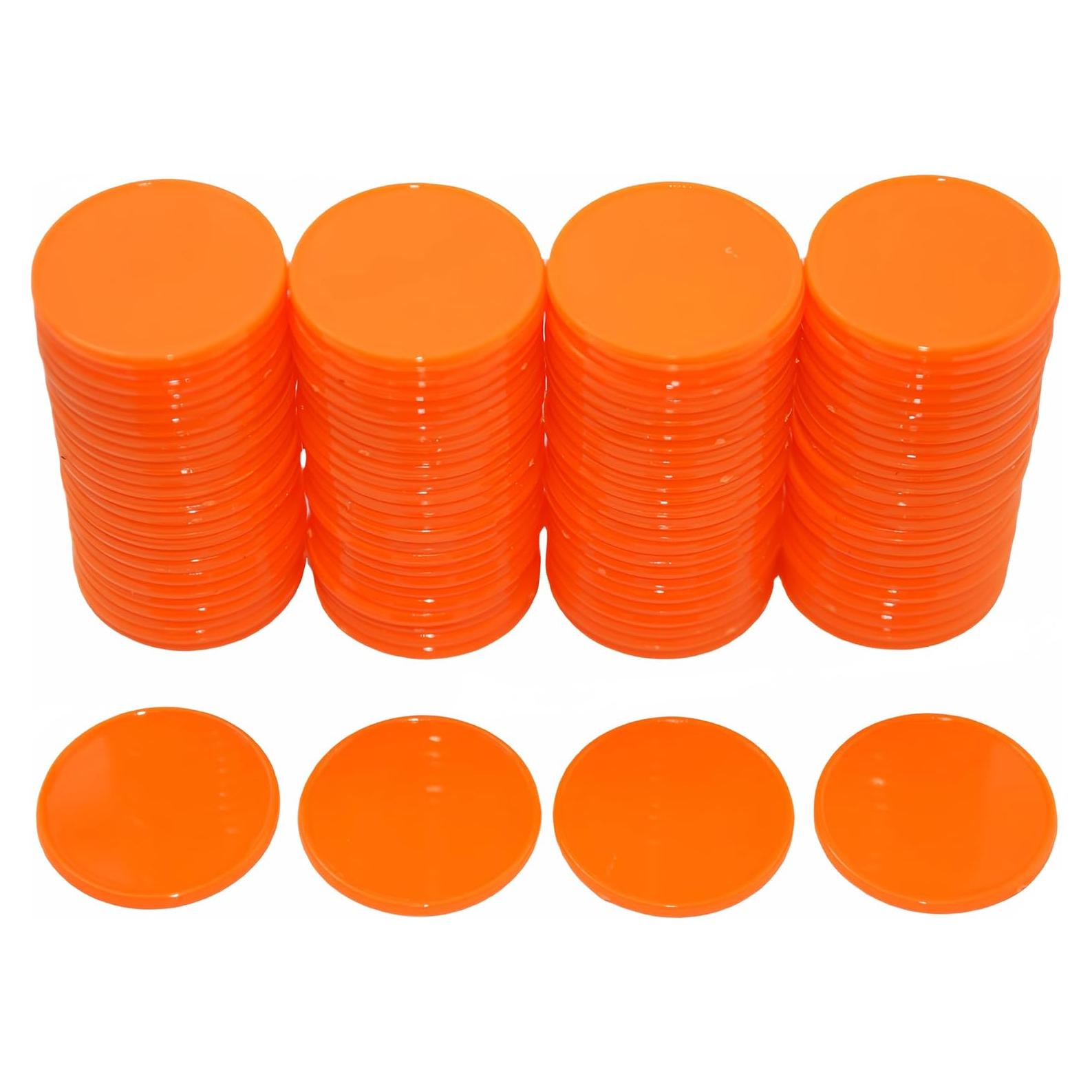 SmartDealsPro Set de 100 Fichas Plásticas 25mm Rojo Naranja