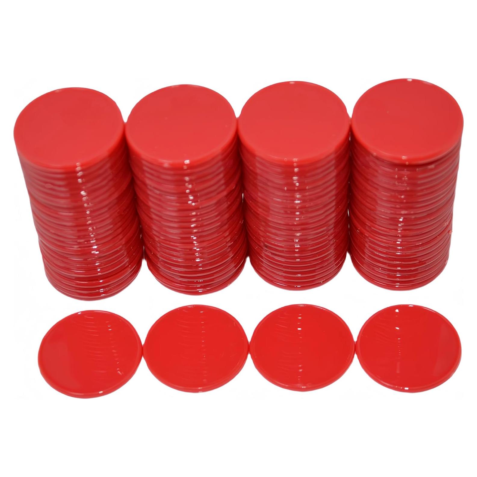 Set de 100 Fichas Plásticas 25mm SmartDealsPro Rojo