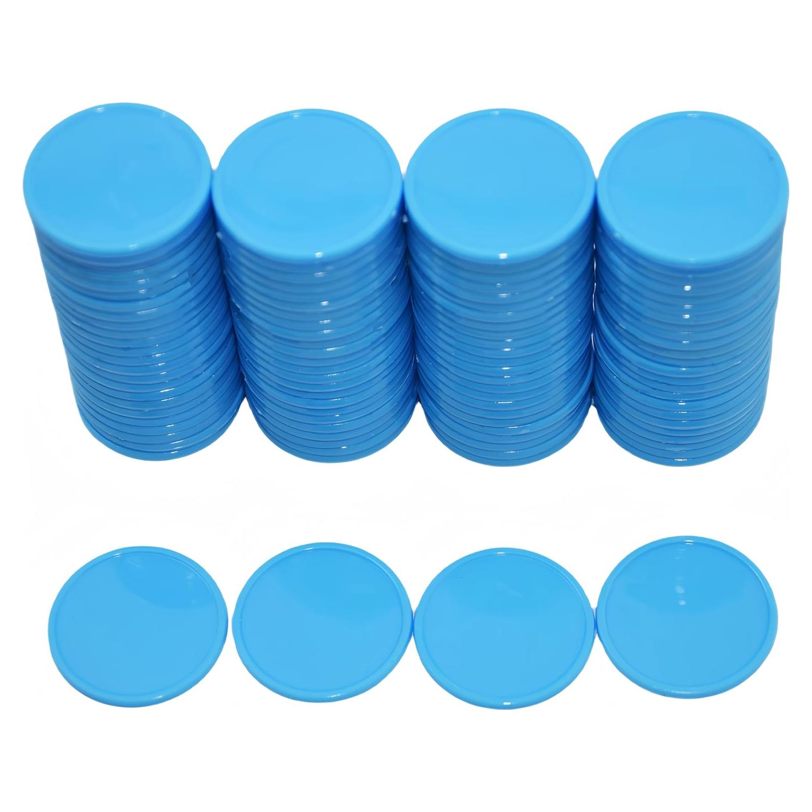 Set de 100 Fichas de Plástico SmartDealsPro 25mm Azul Cielo
