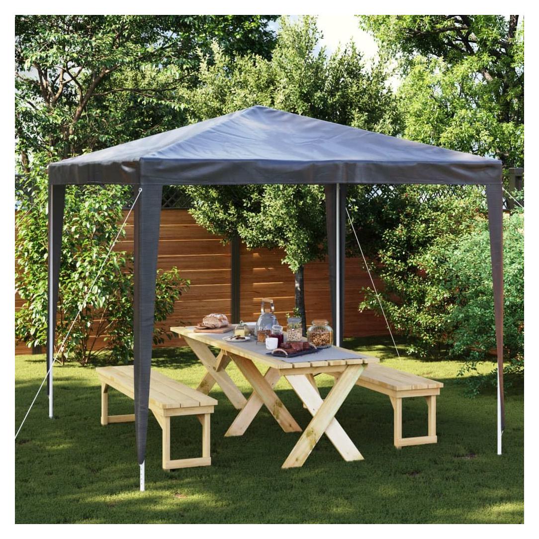Carpa Plegable YELWHI 2.5m x 2.5m Antracita Resistente UV