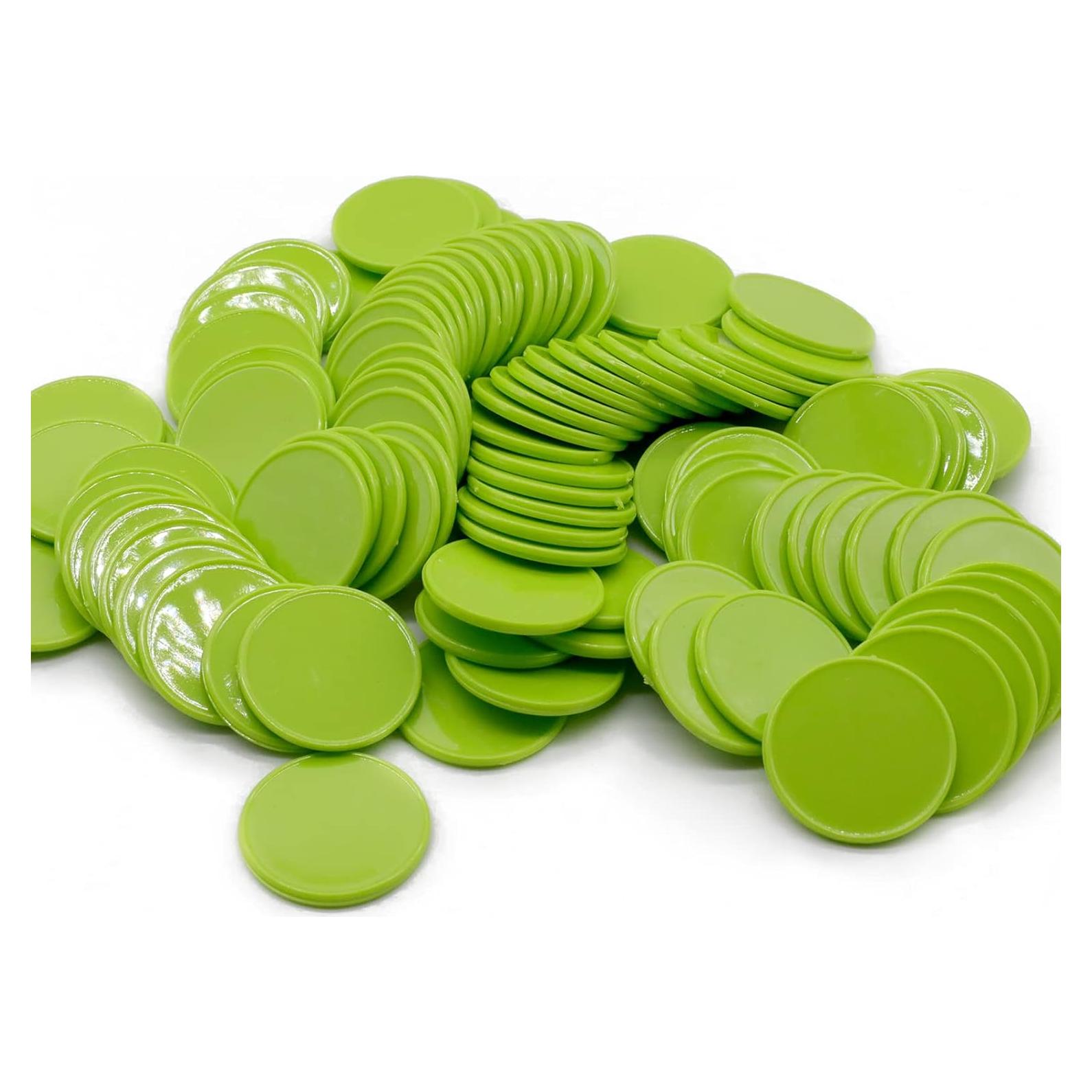 Juego de 100 Fichas de Plástico Verde Césped 25 mm