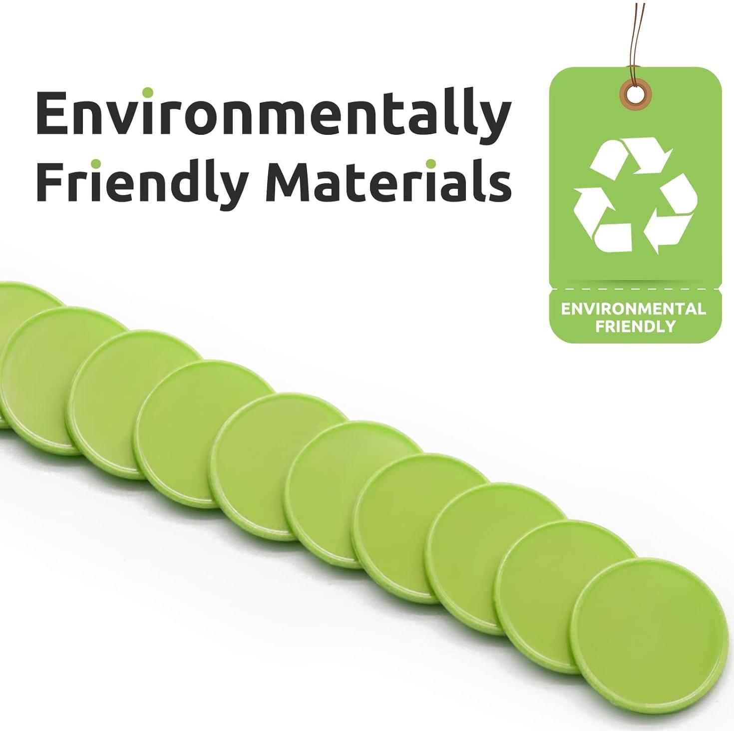 Juego de 100 Fichas de Plástico Verde Césped 25 mm