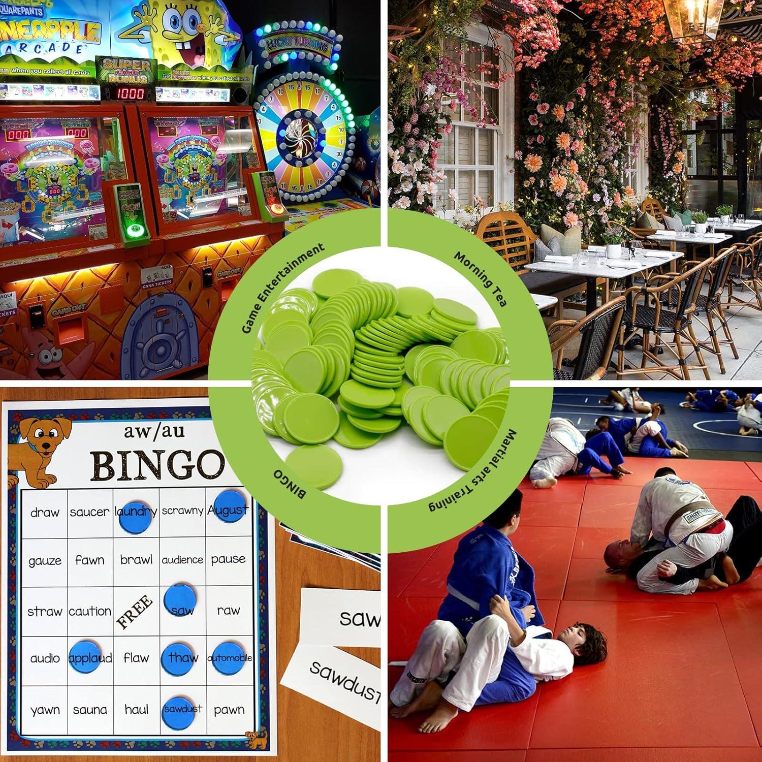 Juego de 100 Fichas de Plástico Verde Césped 25 mm