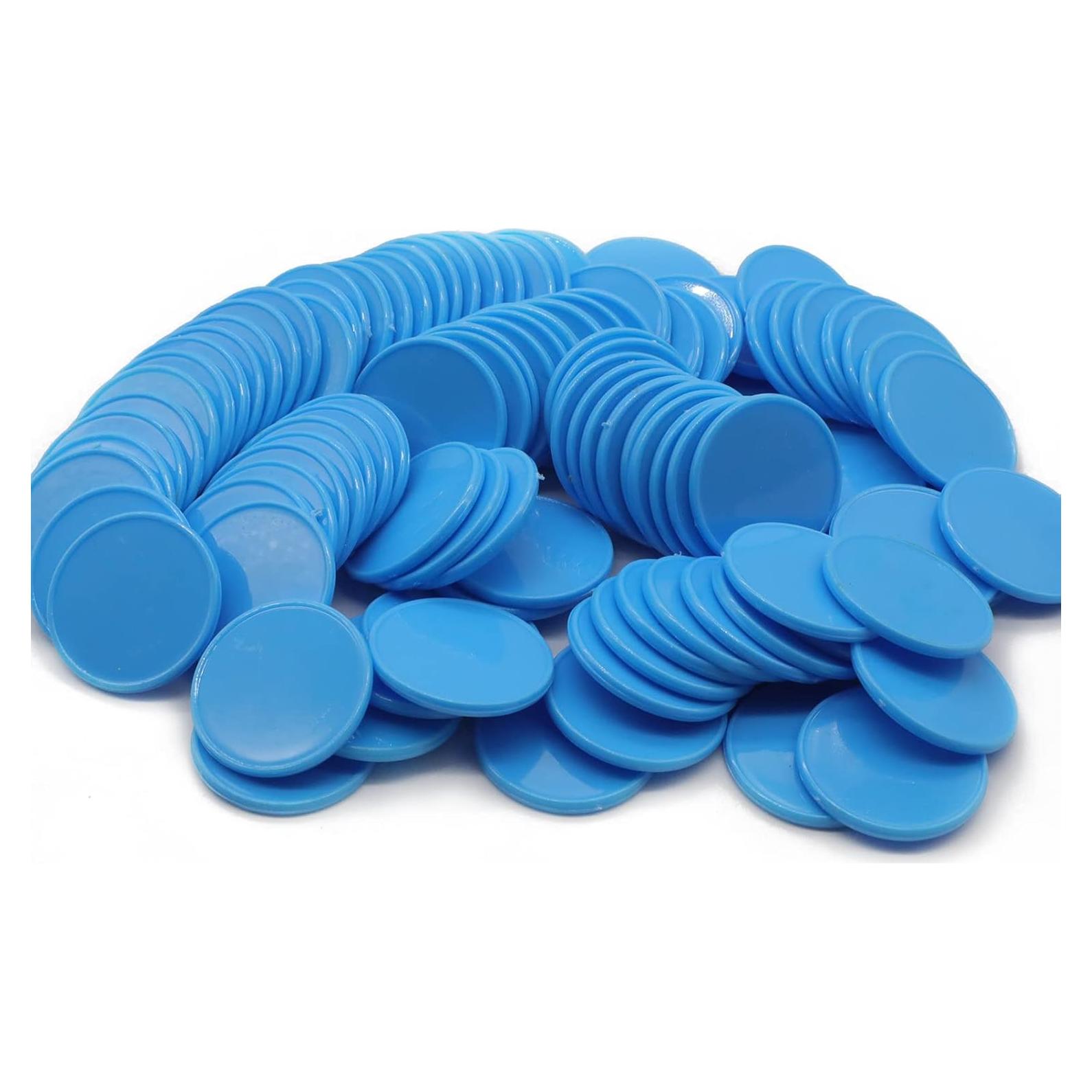 Juego de 100 Fichas de Plástico para Aprendizaje 25 mm Azul