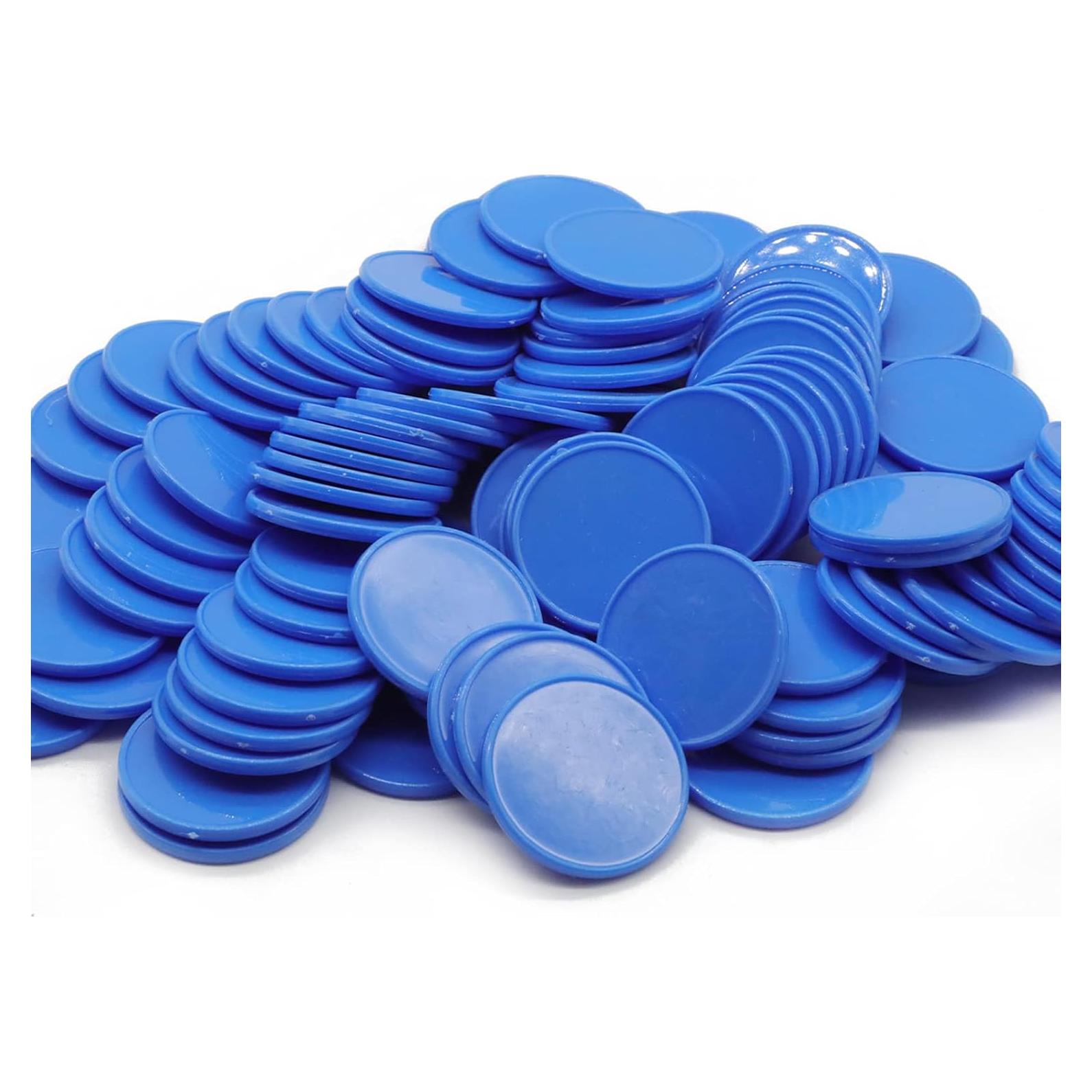 Juego de 100 Fichas de Plástico para Aprendizaje Azul 25 mm