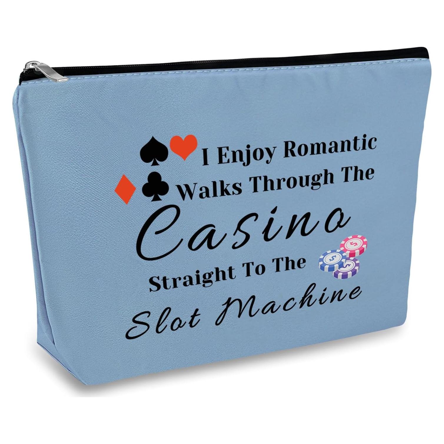 Bolsa de Maquillaje Azul para Jugadoras de Casino 25x17cm