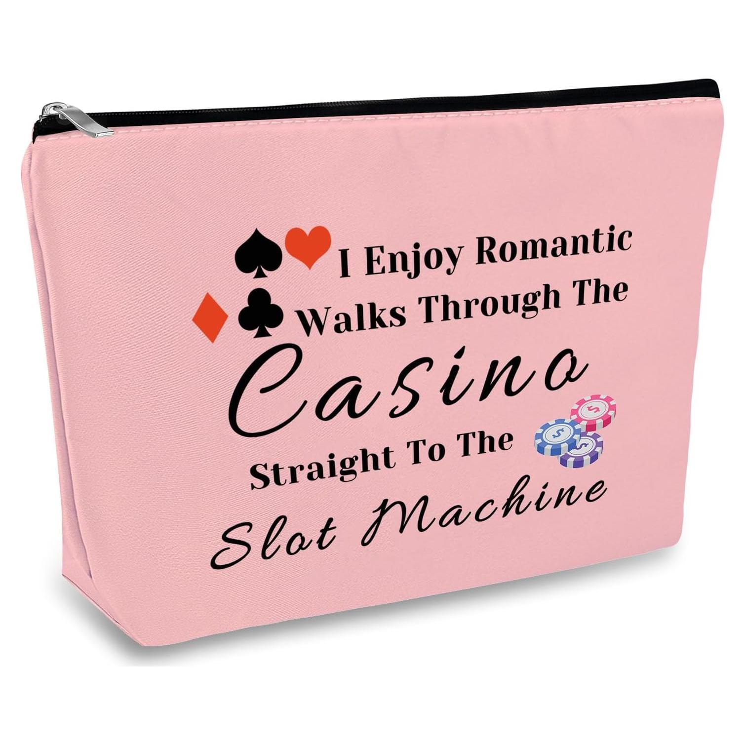 Bolsa de Maquillaje Rosa para Jugadoras de Casino 25x17cm