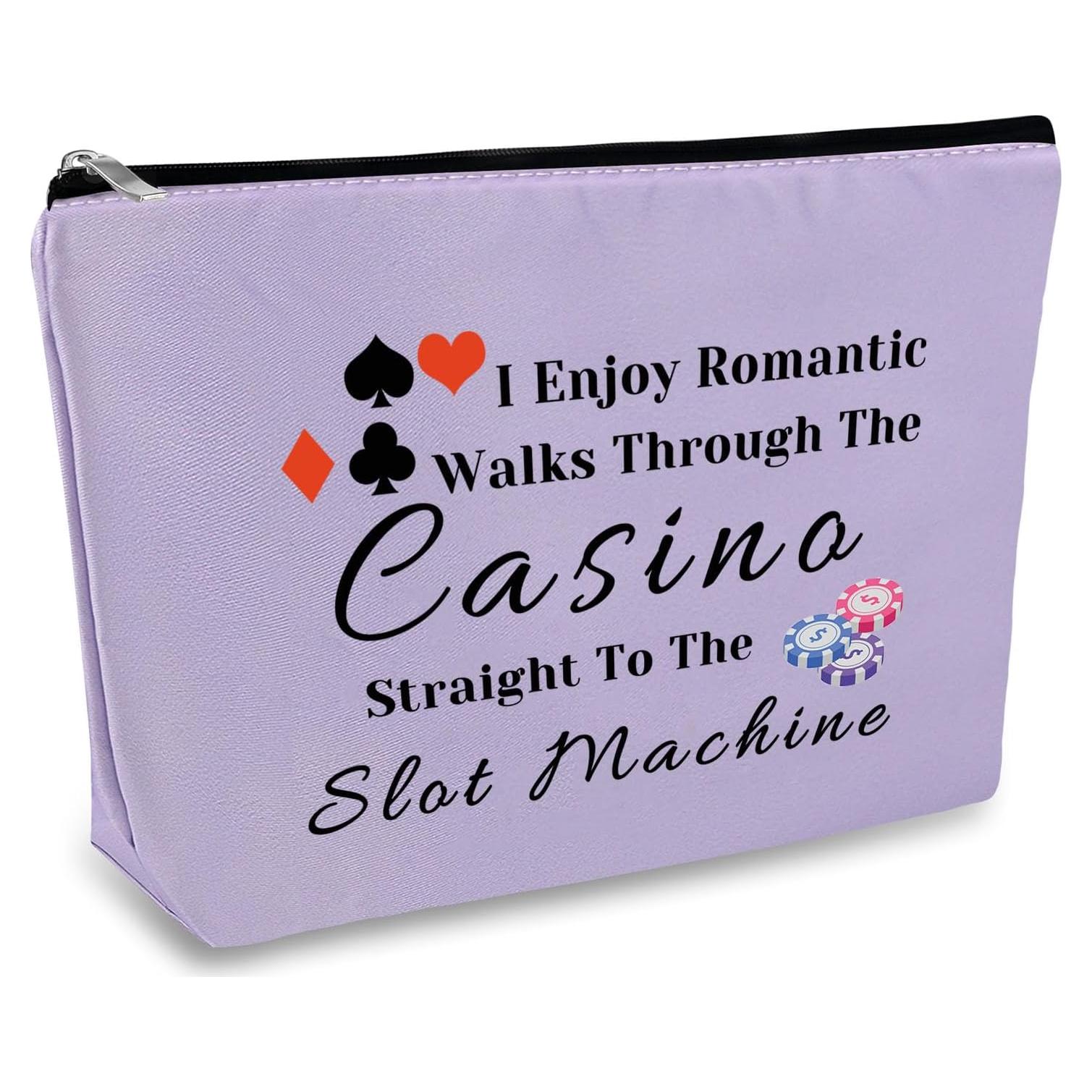 Bolsa de Maquillaje Morada para Jugadores de Casino 25x17cm
