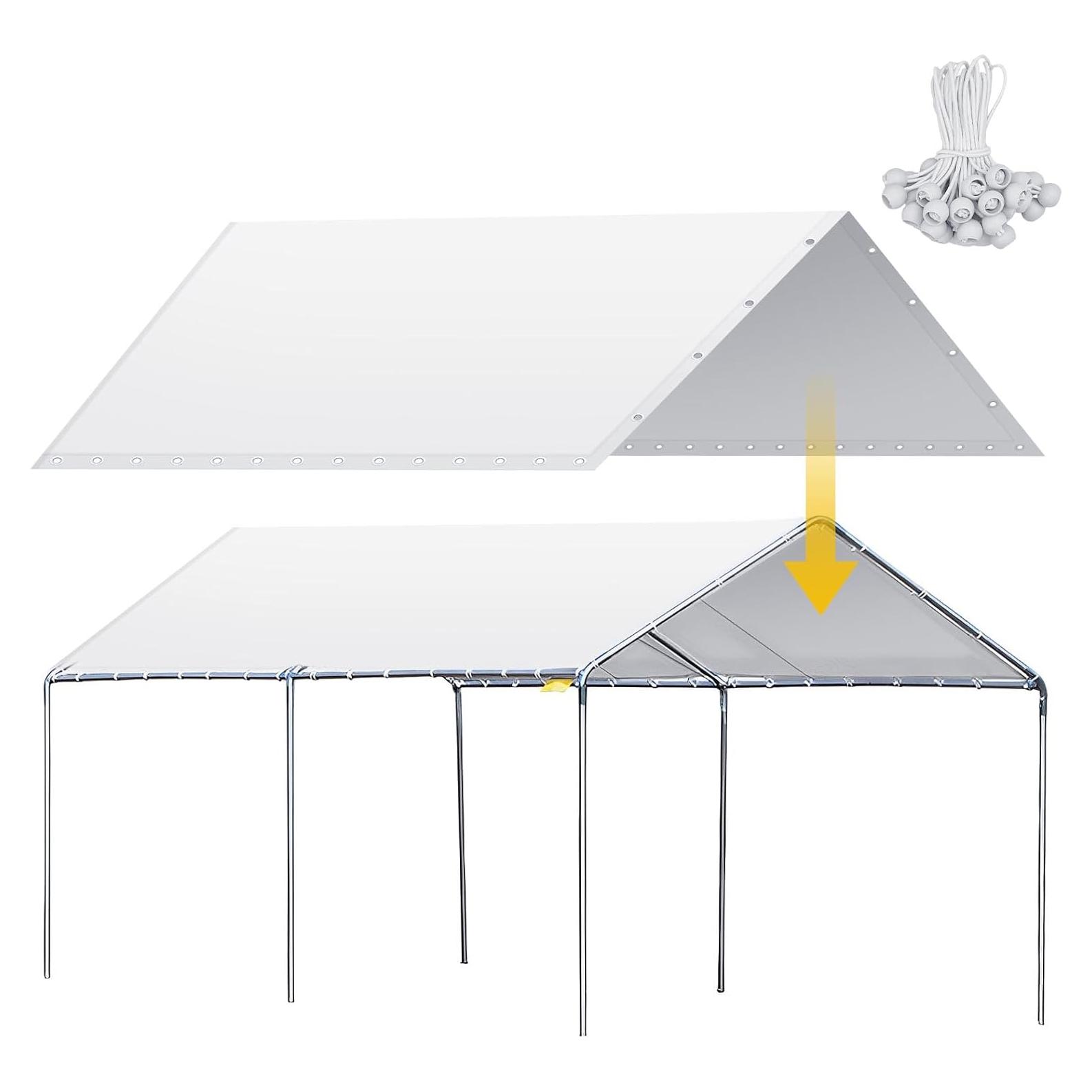 Carpa de Garaje 10x20 pies Wesnoy Impermeable Cubierta Superior