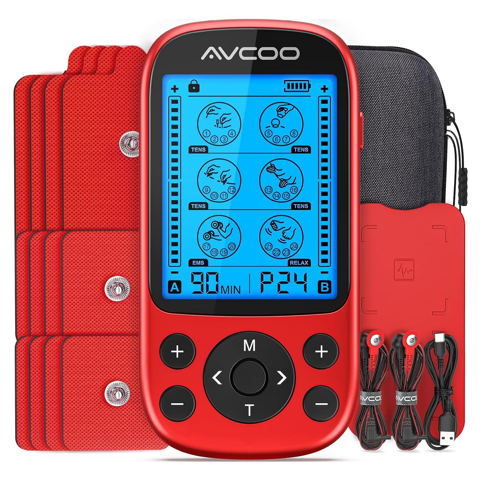 Estimulador Muscular TENS AVCOO 3 en 1 con 24 Modos y 40 Niveles