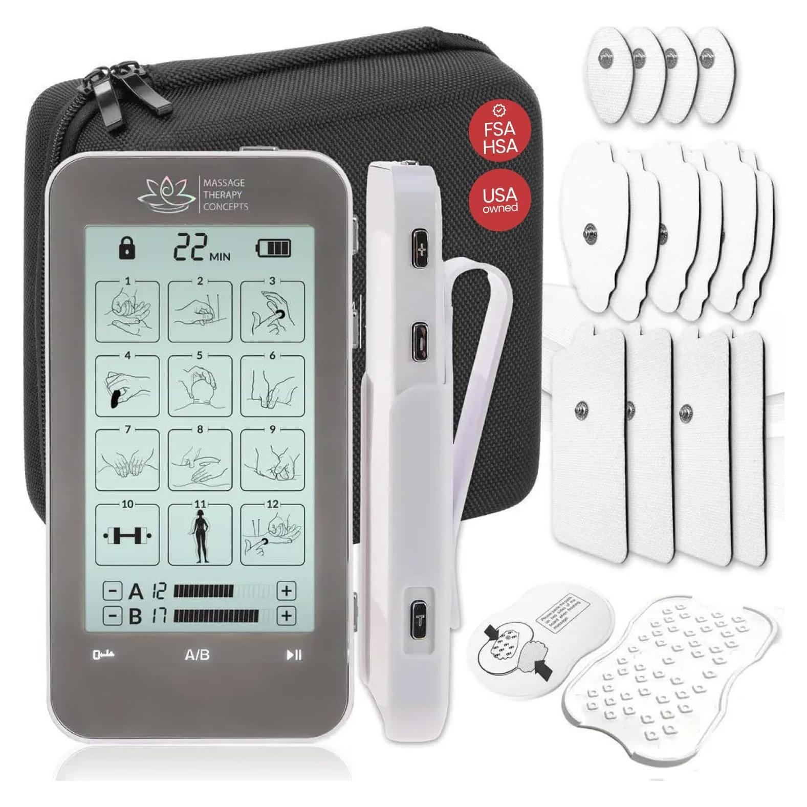 Estimulador Muscular TENS Deluxe Massage Therapy - Alivio Dolor Cuello y Espalda