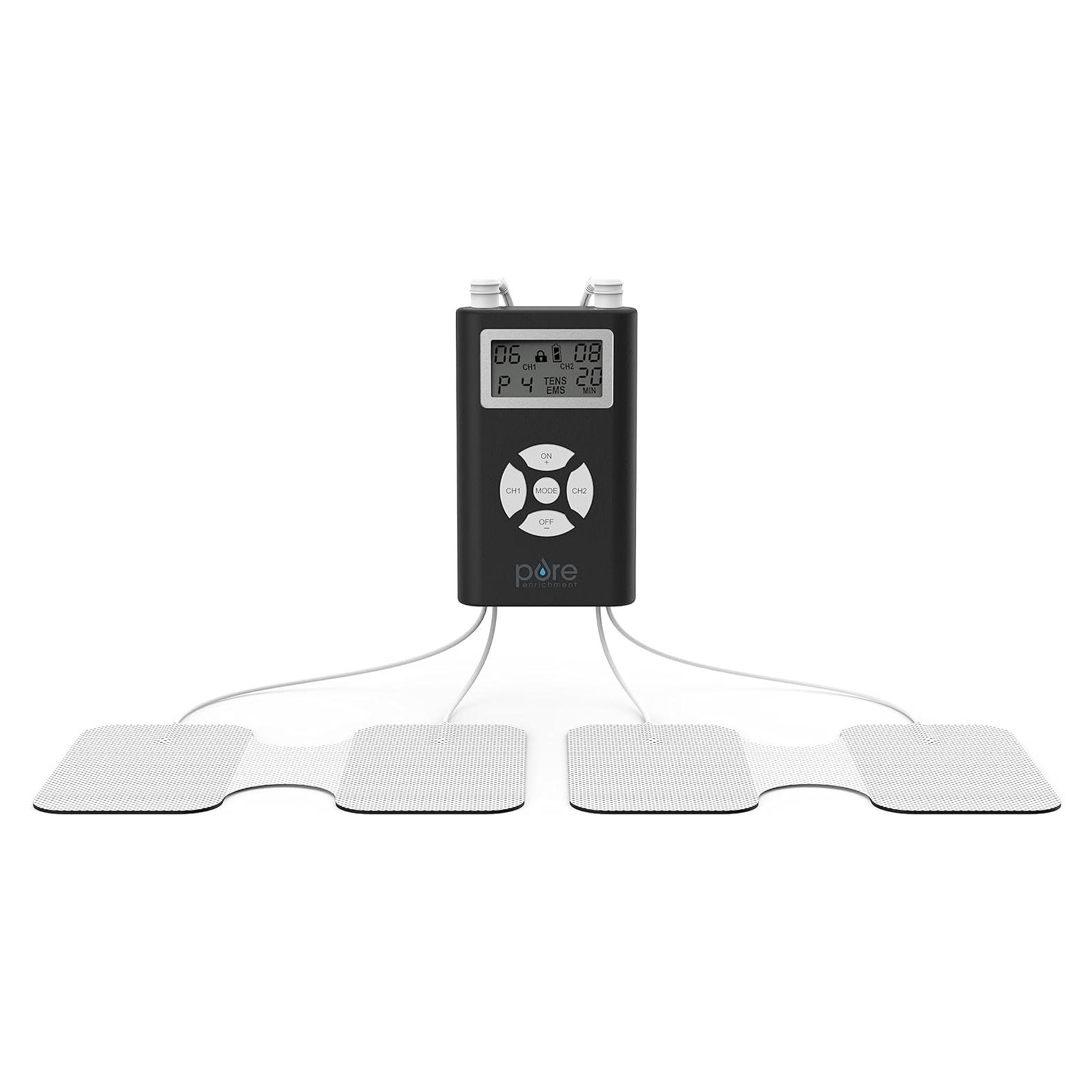 Estimulador Muscular TENS EMS Pure Enrichment Duo 14 Modos