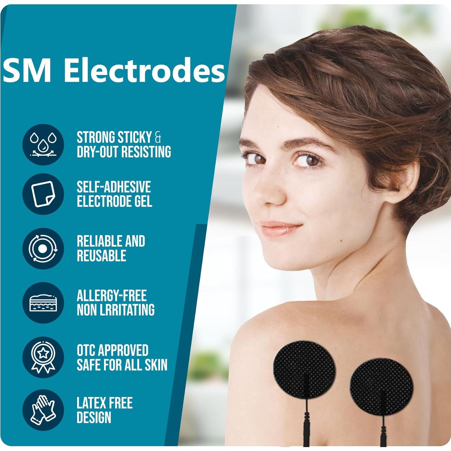 PADS DE ELECTRODOS TENS Anrlafie 20 Pcs Reutilizables 2x2"