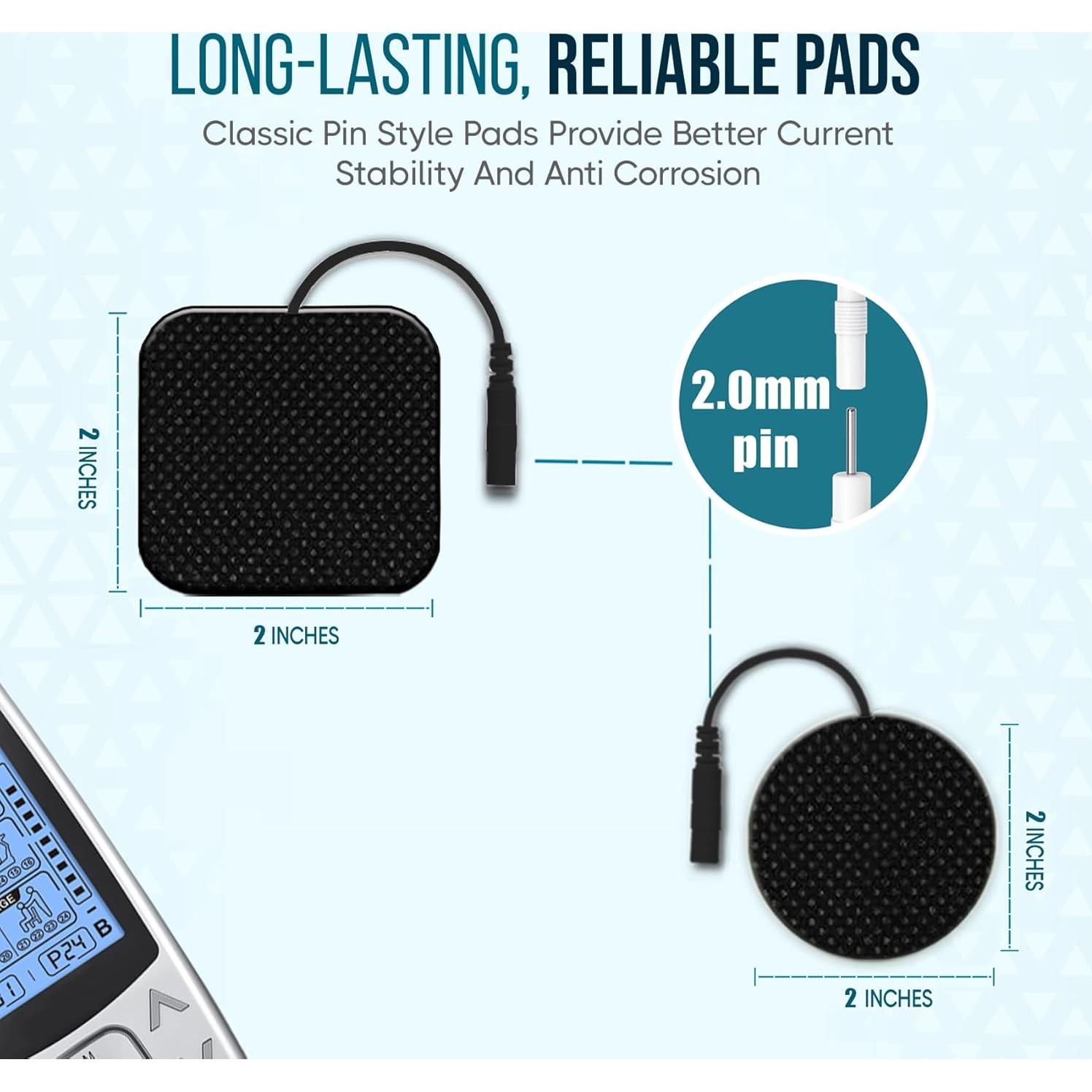 PADS DE ELECTRODOS TENS Anrlafie 20 Pcs Reutilizables 2x2"