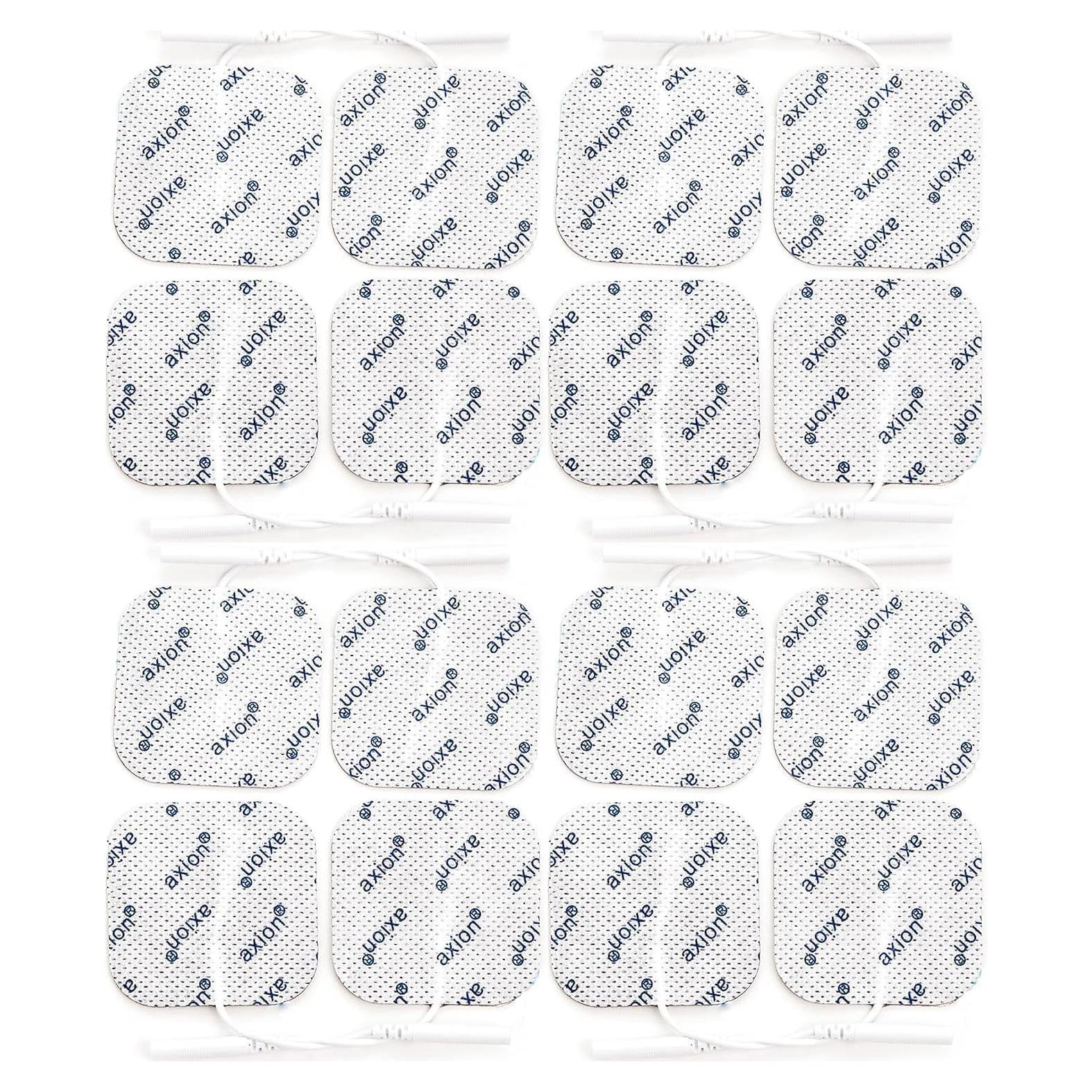 16 Almohadillas Electrodos TENS Axion 5x5 cm Reutilizables