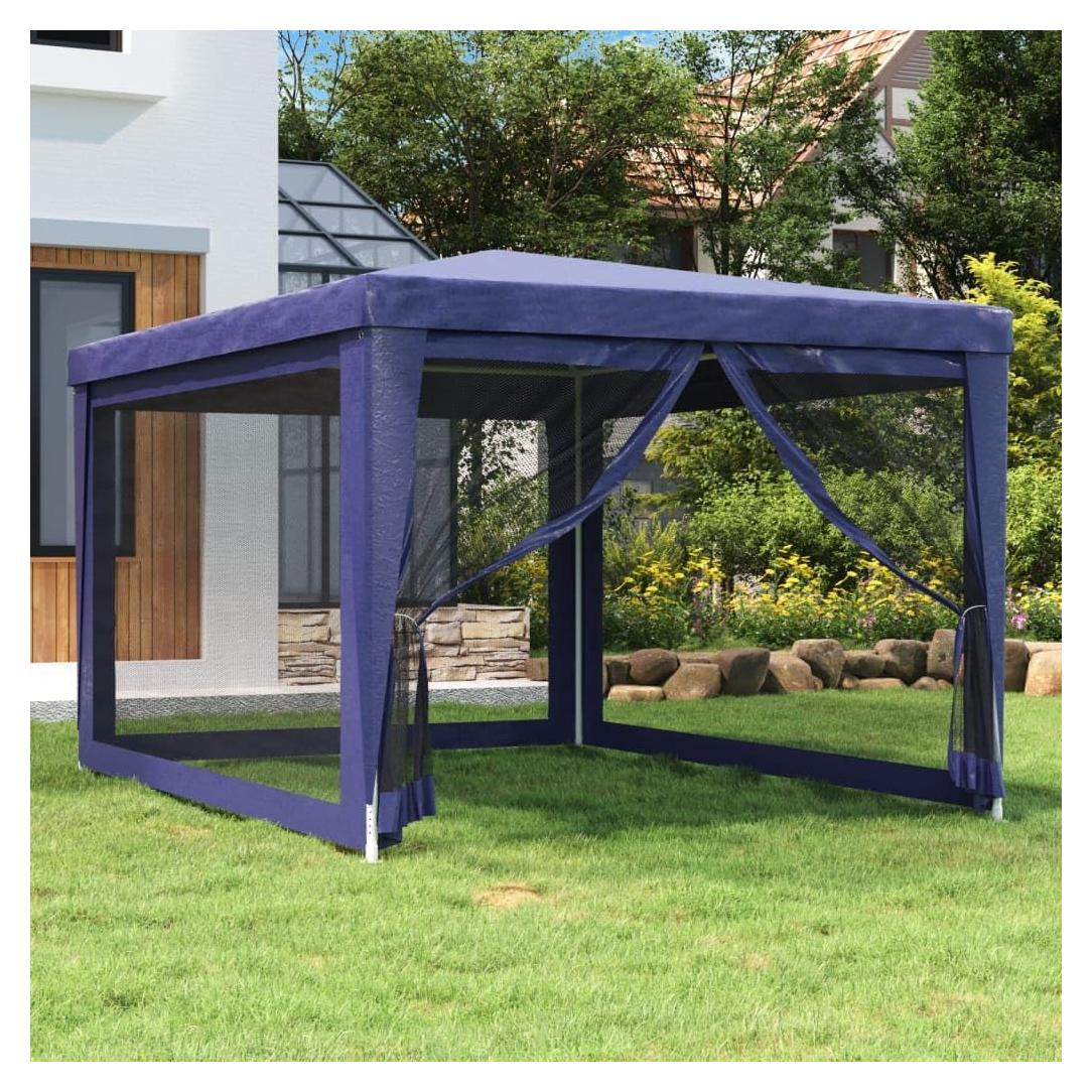 Carpa de Fiesta ANYCHOLE 9.8x13.1 pies HDPE Azul con Paredes