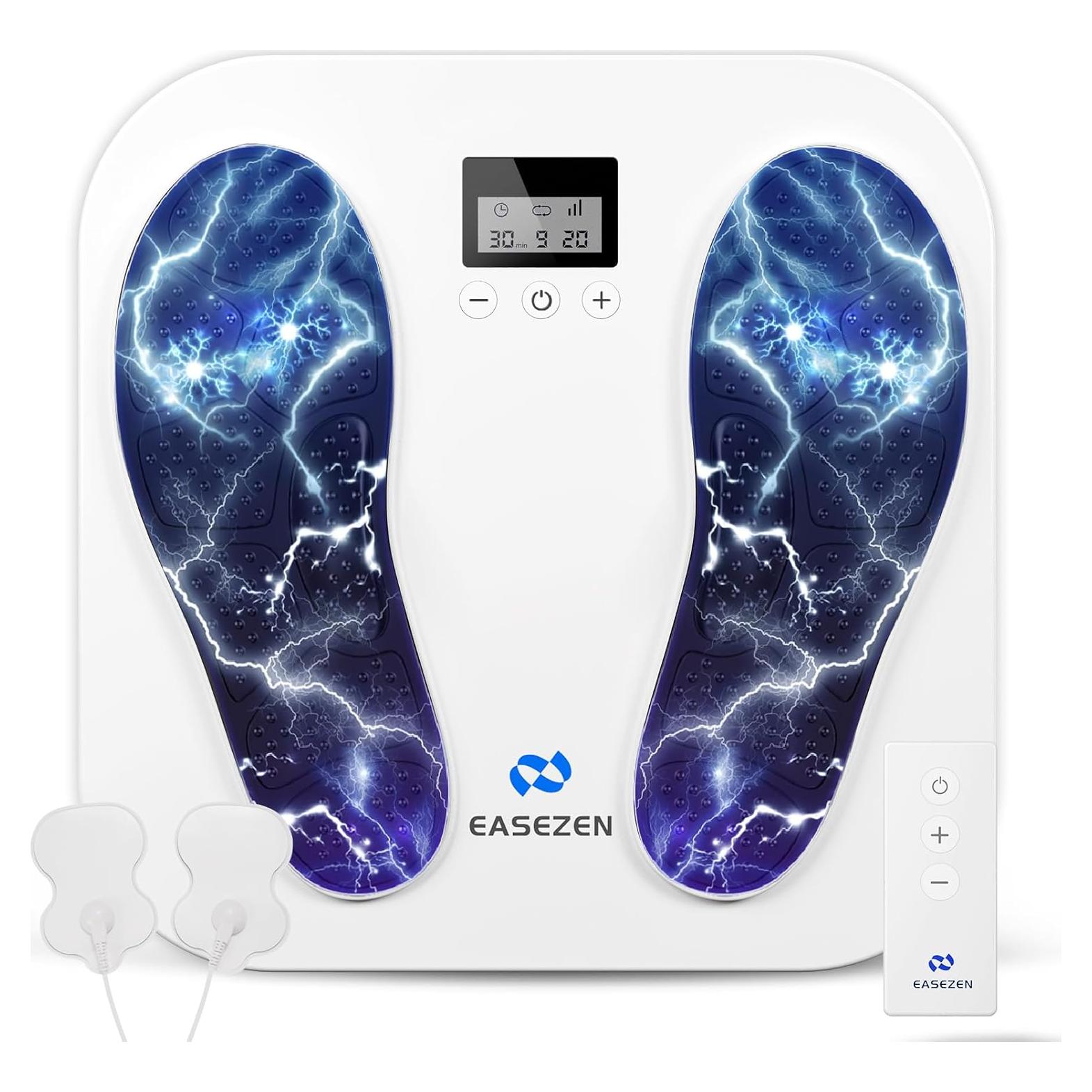 Masajeador de pies EaseZen TENS EMS recargable 10 modos 20 intensidades