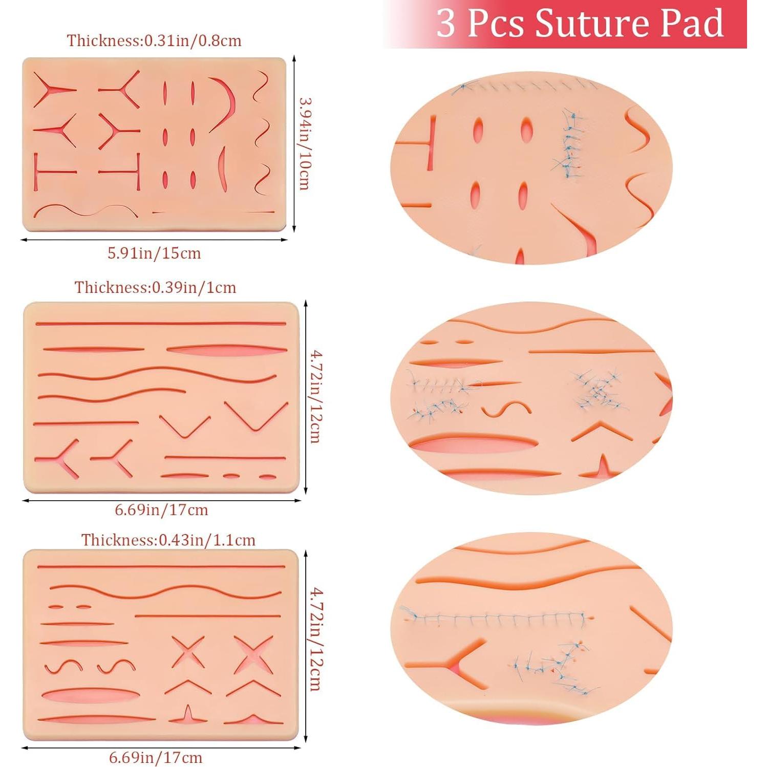 Kit de Práctica de Sutura 3 Piezas ZongHan - Almohadillas Reutilizables