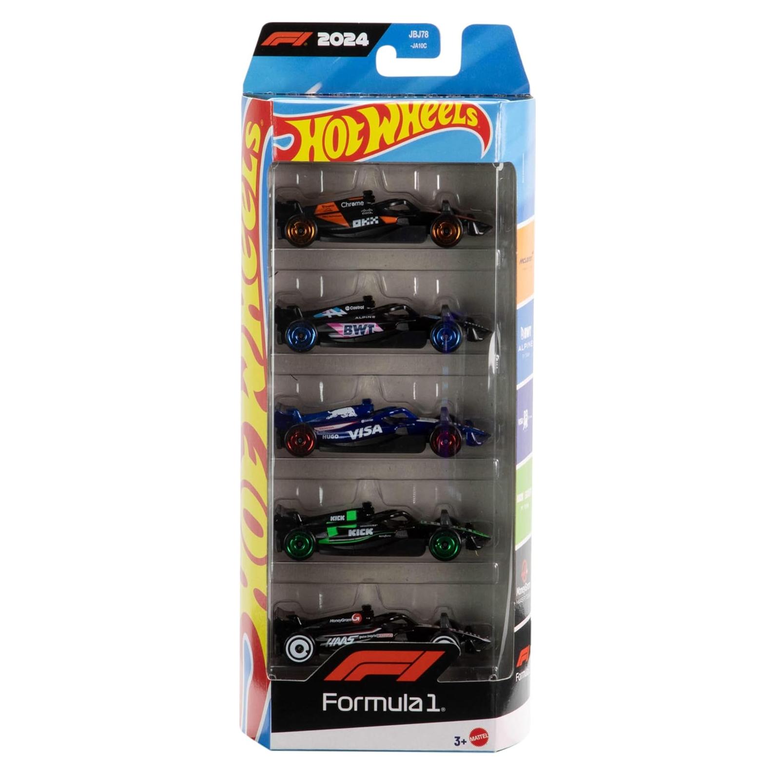 Hot Wheels Paquete de 5 Coches F1 a Escala 1:64 - Colección
