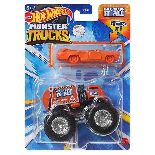 Hot Wheels Monster Trucks Lo Destrozará Todo + Auto 2024 Diecast 1:64