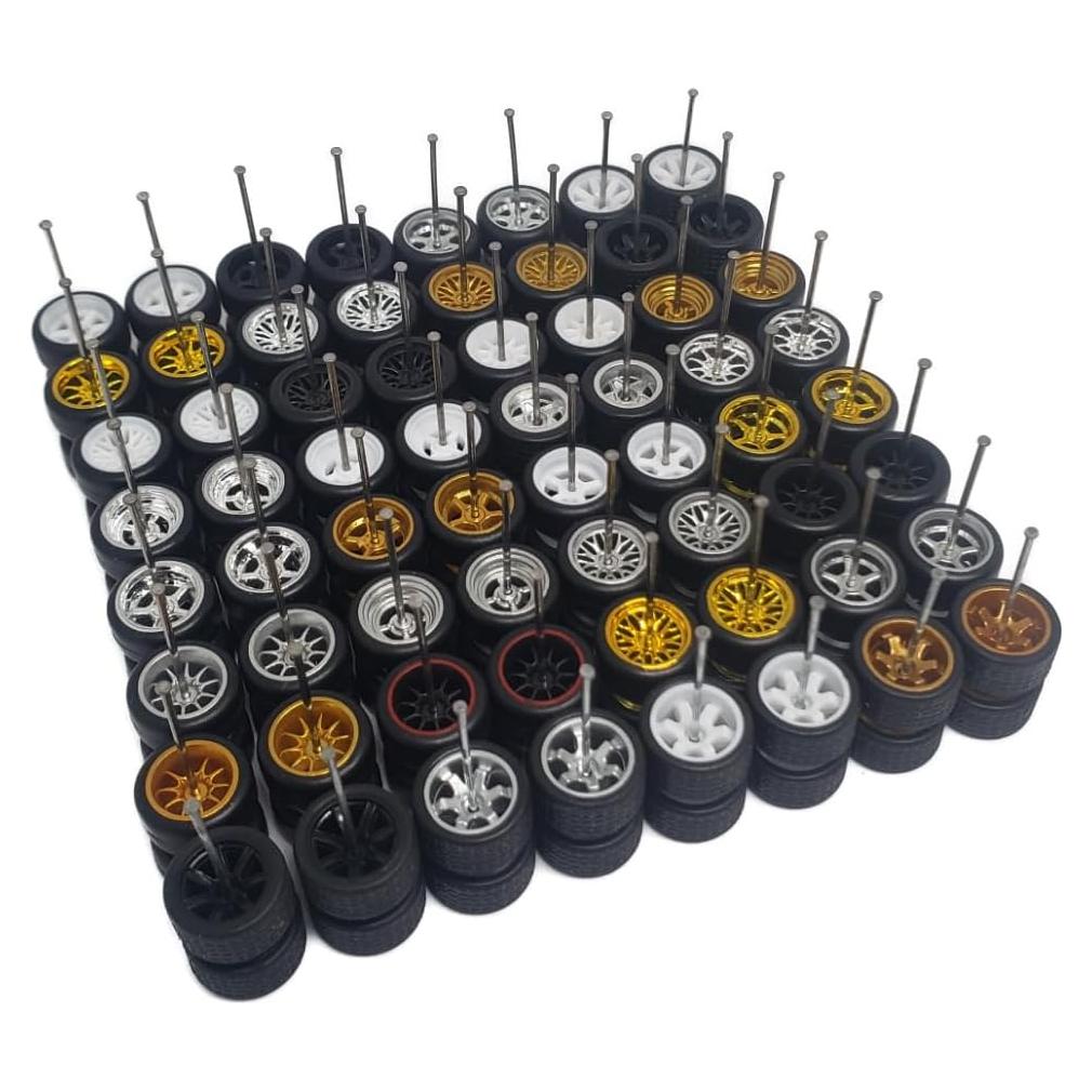 Conjunto de Ruedas Neumáticos Mixtos 4DOBBY para Autos 1:64